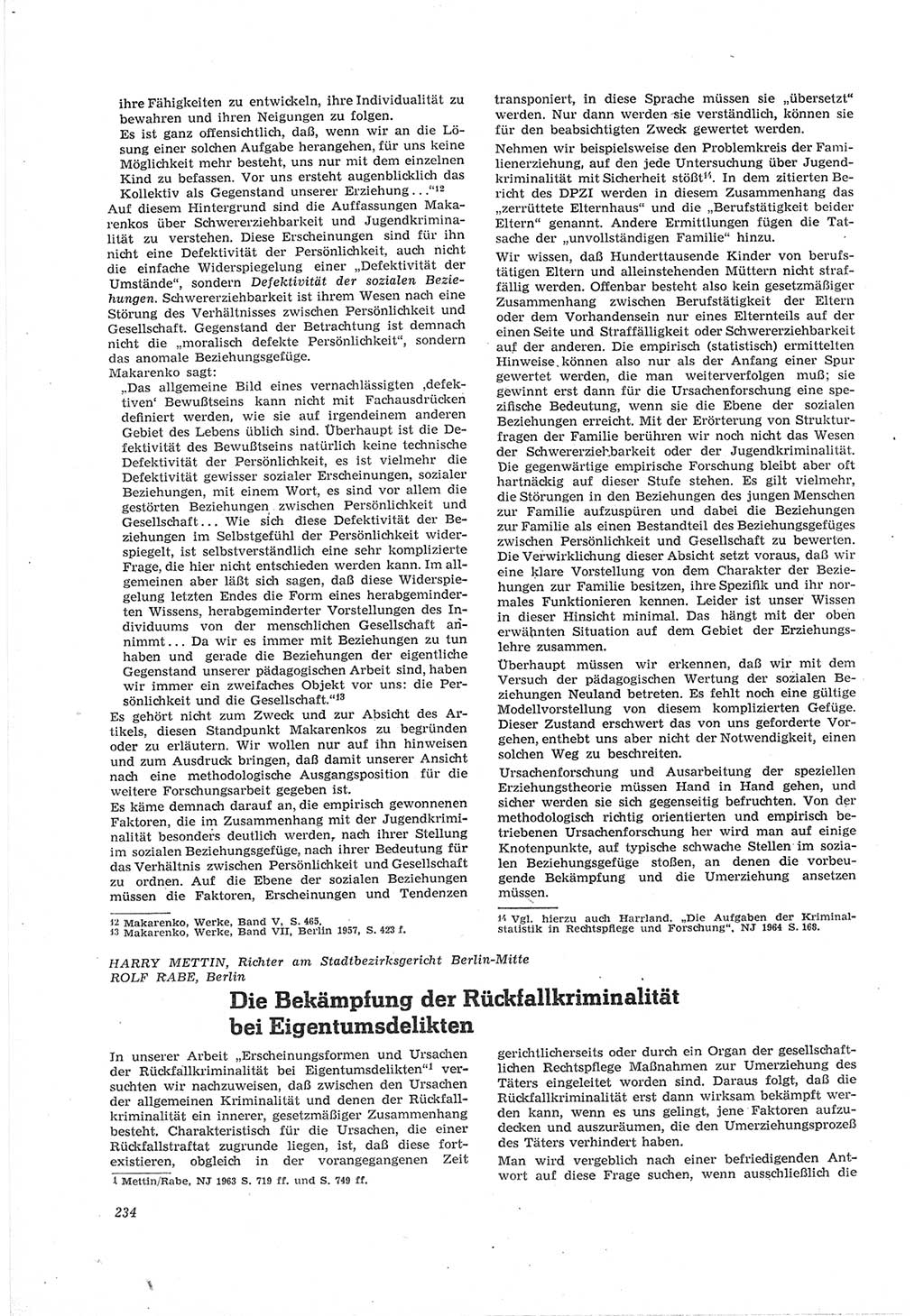 Neue Justiz (NJ), Zeitschrift für Recht und Rechtswissenschaft [Deutsche Demokratische Republik (DDR)], 18. Jahrgang 1964, Seite 234 (NJ DDR 1964, S. 234)