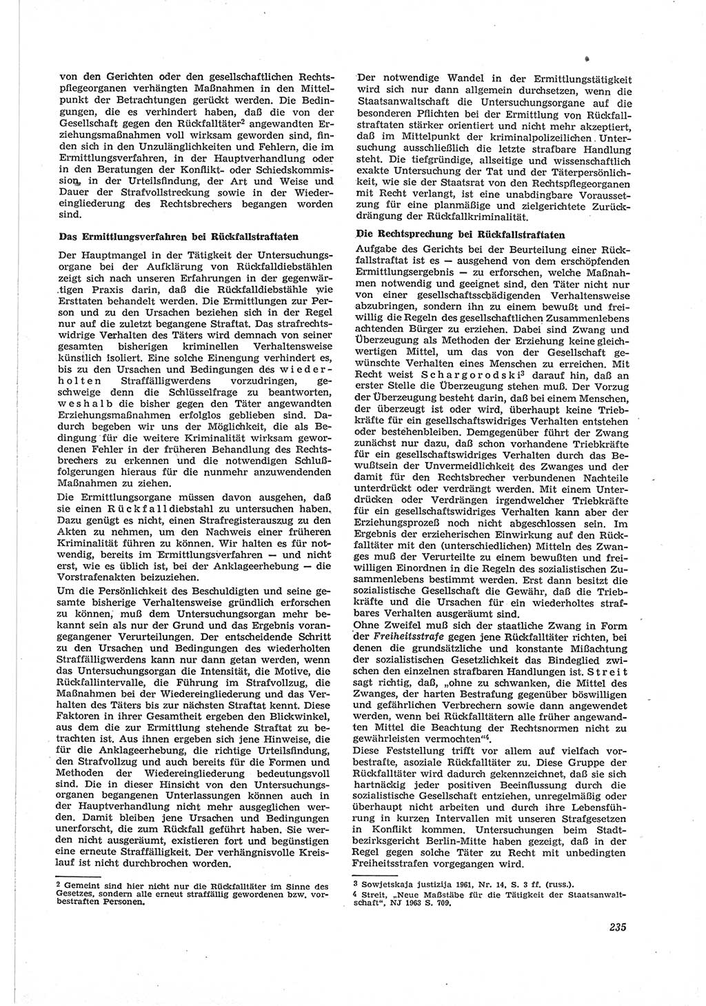 Neue Justiz (NJ), Zeitschrift für Recht und Rechtswissenschaft [Deutsche Demokratische Republik (DDR)], 18. Jahrgang 1964, Seite 235 (NJ DDR 1964, S. 235)