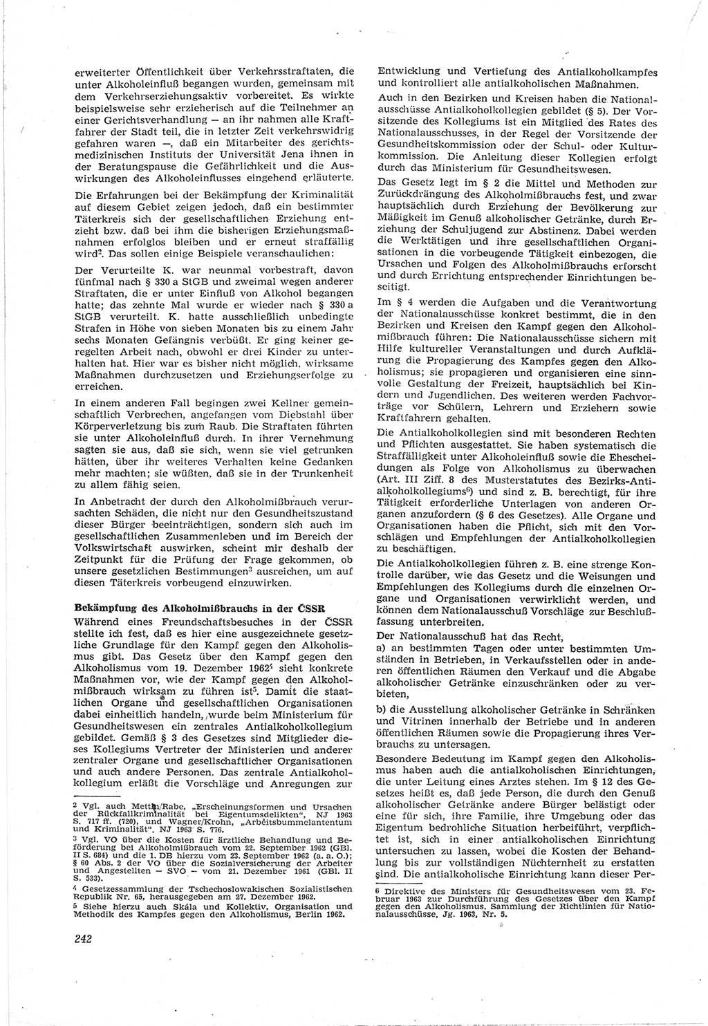 Neue Justiz (NJ), Zeitschrift für Recht und Rechtswissenschaft [Deutsche Demokratische Republik (DDR)], 18. Jahrgang 1964, Seite 242 (NJ DDR 1964, S. 242)