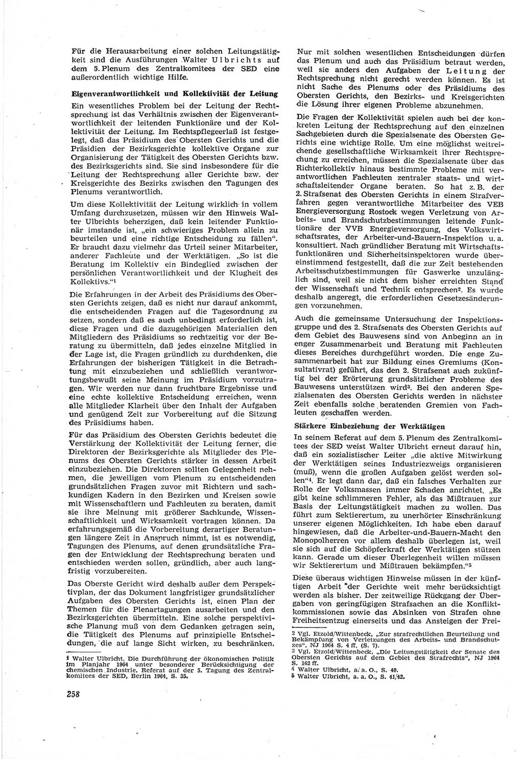 Neue Justiz (NJ), Zeitschrift für Recht und Rechtswissenschaft [Deutsche Demokratische Republik (DDR)], 18. Jahrgang 1964, Seite 258 (NJ DDR 1964, S. 258)