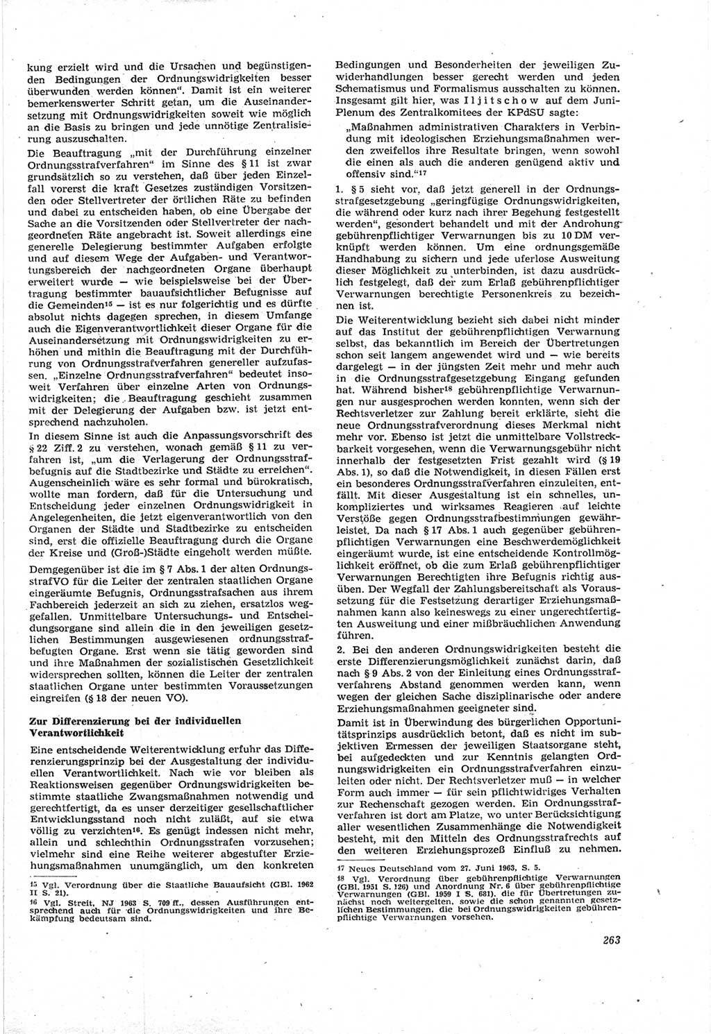 Neue Justiz (NJ), Zeitschrift für Recht und Rechtswissenschaft [Deutsche Demokratische Republik (DDR)], 18. Jahrgang 1964, Seite 263 (NJ DDR 1964, S. 263)