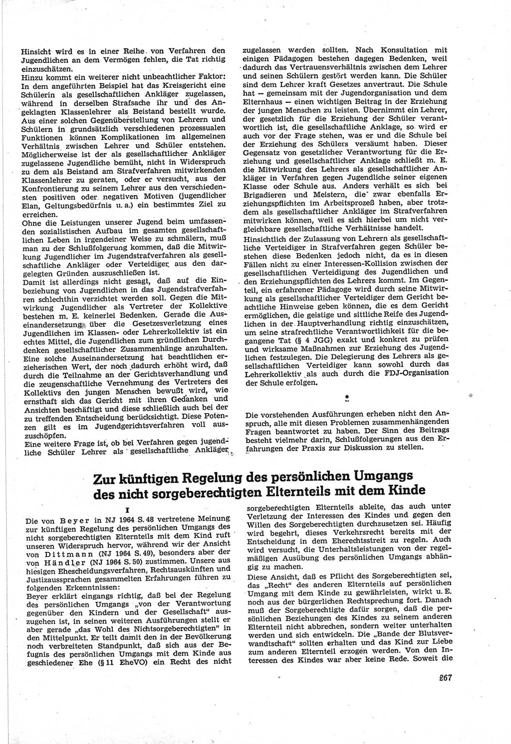 Neue Justiz (NJ), Zeitschrift für Recht und Rechtswissenschaft [Deutsche Demokratische Republik (DDR)], 18. Jahrgang 1964, Seite 267 (NJ DDR 1964, S. 267)