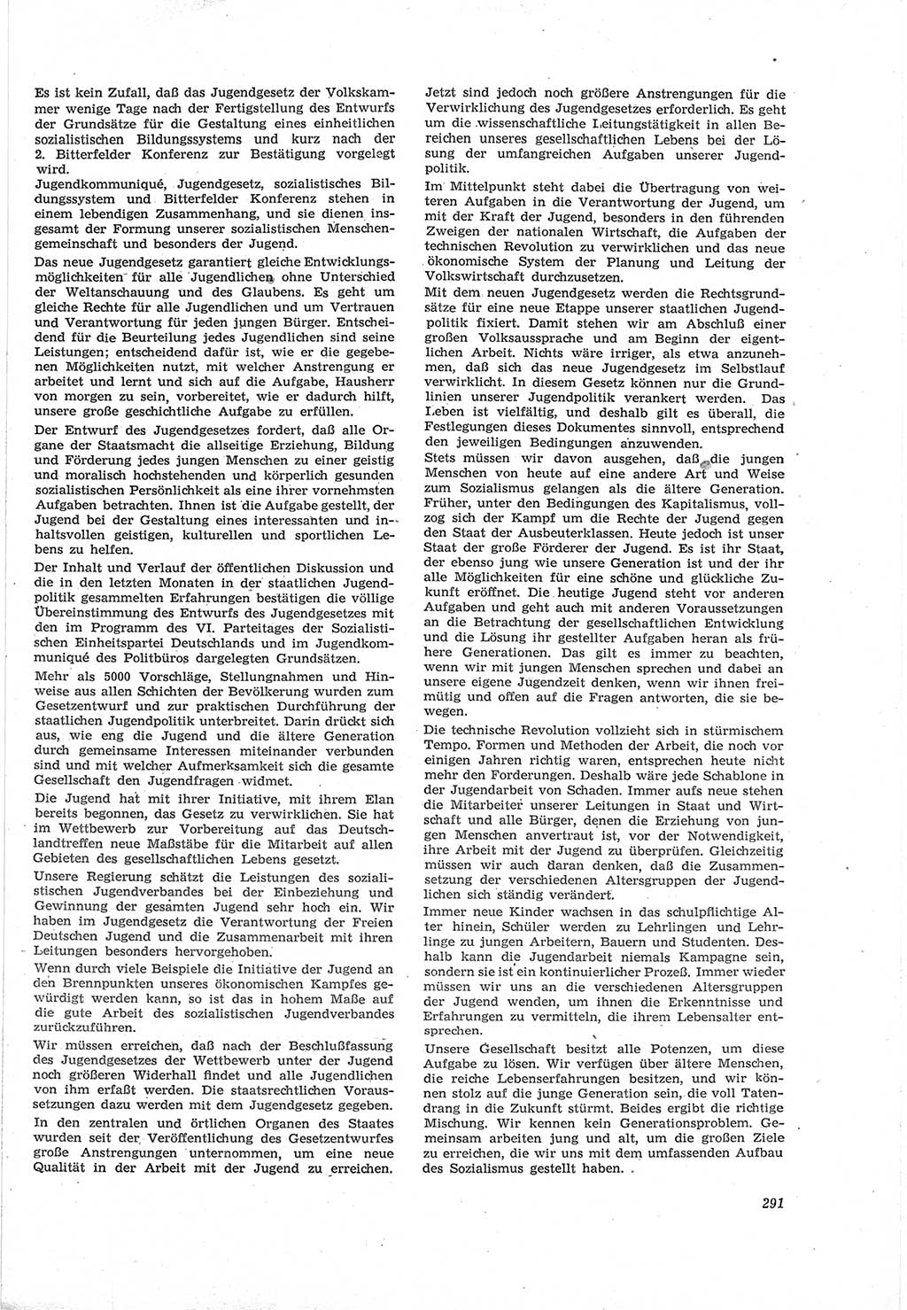 Neue Justiz (NJ), Zeitschrift für Recht und Rechtswissenschaft [Deutsche Demokratische Republik (DDR)], 18. Jahrgang 1964, Seite 291 (NJ DDR 1964, S. 291)