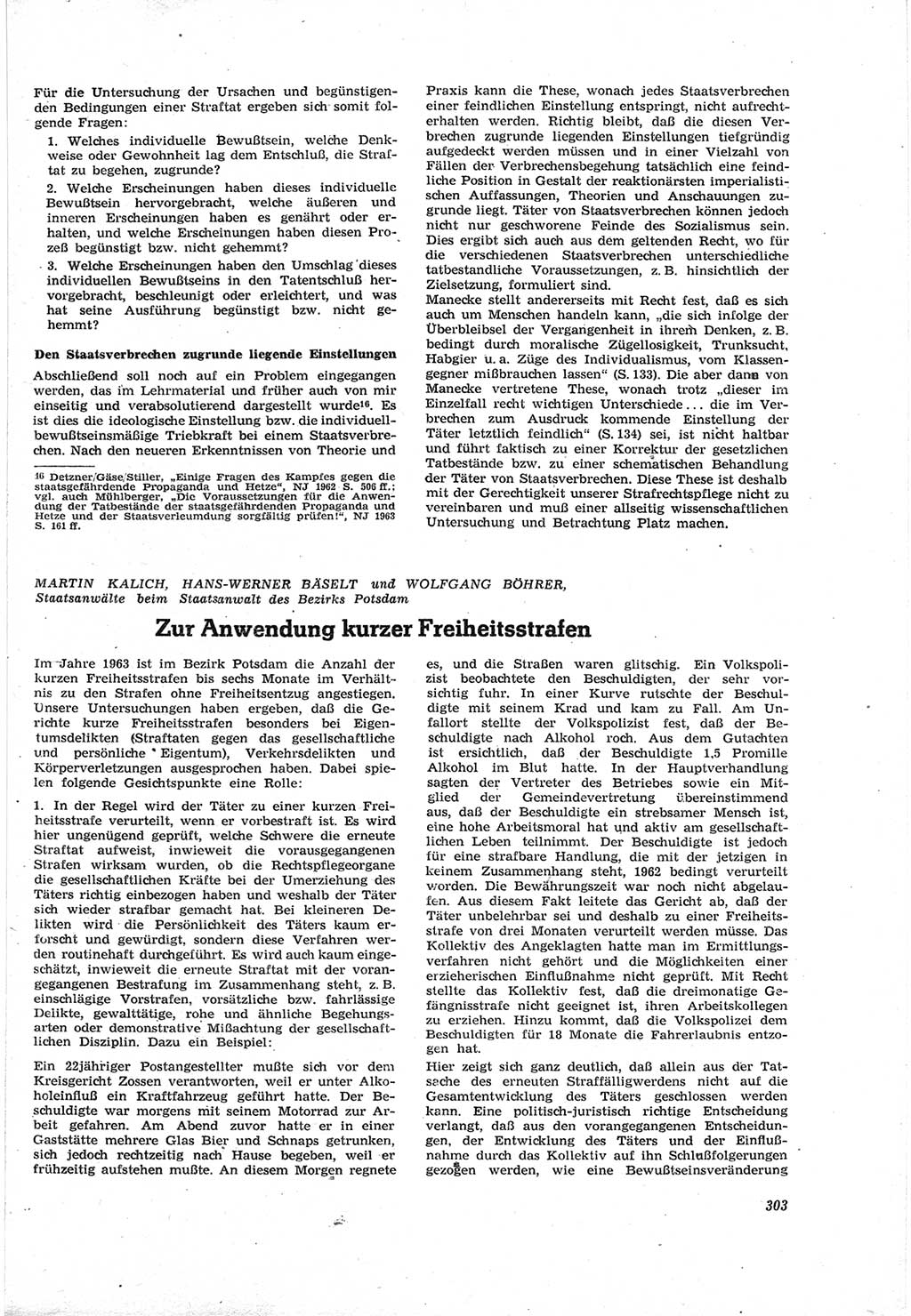 Neue Justiz (NJ), Zeitschrift für Recht und Rechtswissenschaft [Deutsche Demokratische Republik (DDR)], 18. Jahrgang 1964, Seite 303 (NJ DDR 1964, S. 303)