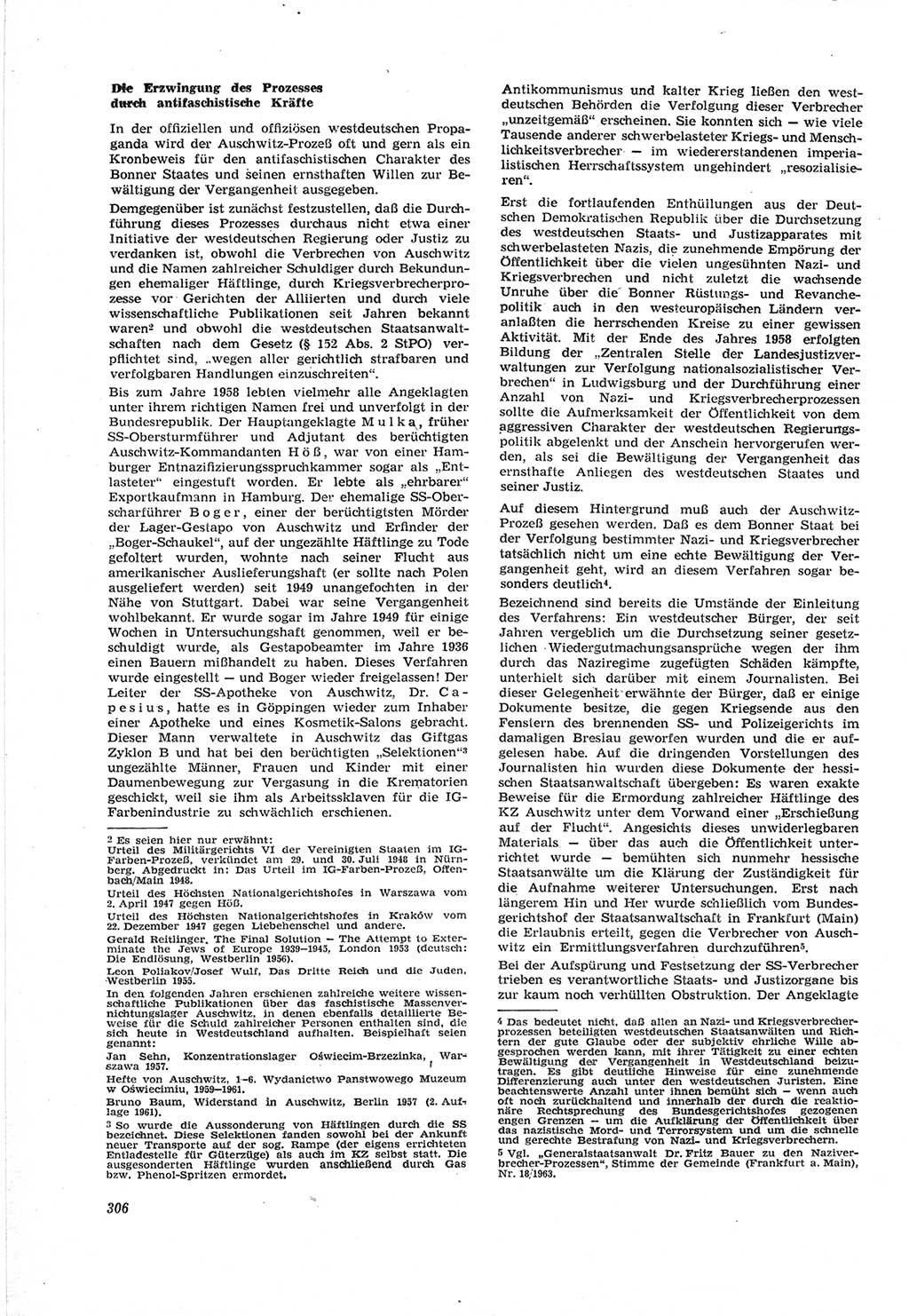 Neue Justiz (NJ), Zeitschrift für Recht und Rechtswissenschaft [Deutsche Demokratische Republik (DDR)], 18. Jahrgang 1964, Seite 306 (NJ DDR 1964, S. 306)