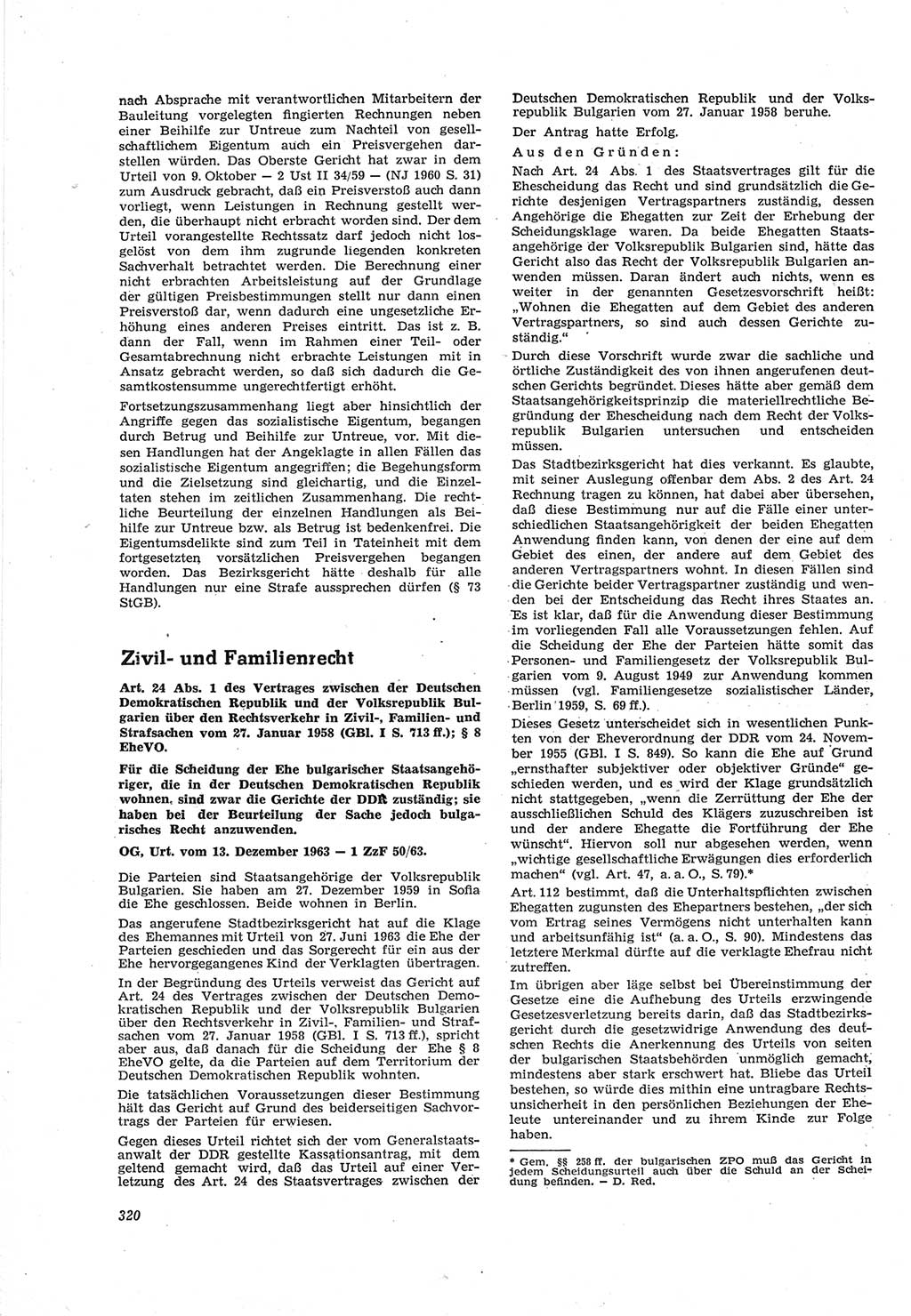 Neue Justiz (NJ), Zeitschrift für Recht und Rechtswissenschaft [Deutsche Demokratische Republik (DDR)], 18. Jahrgang 1964, Seite 320 (NJ DDR 1964, S. 320)