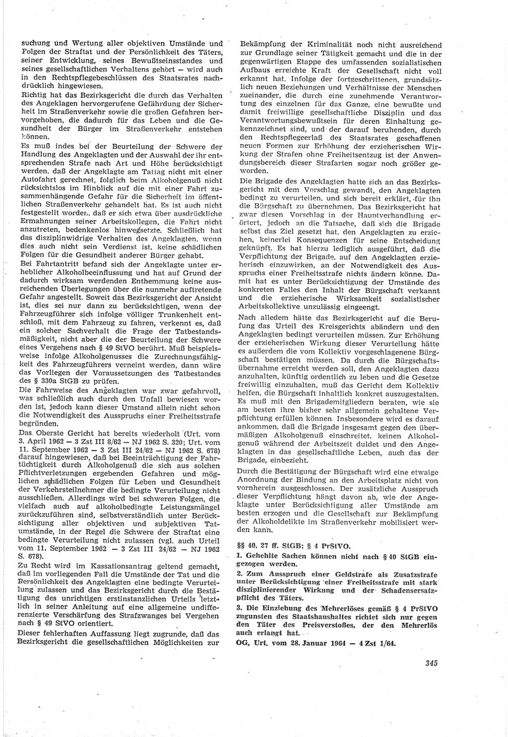 Neue Justiz (NJ), Zeitschrift für Recht und Rechtswissenschaft [Deutsche Demokratische Republik (DDR)], 18. Jahrgang 1964, Seite 345 (NJ DDR 1964, S. 345)