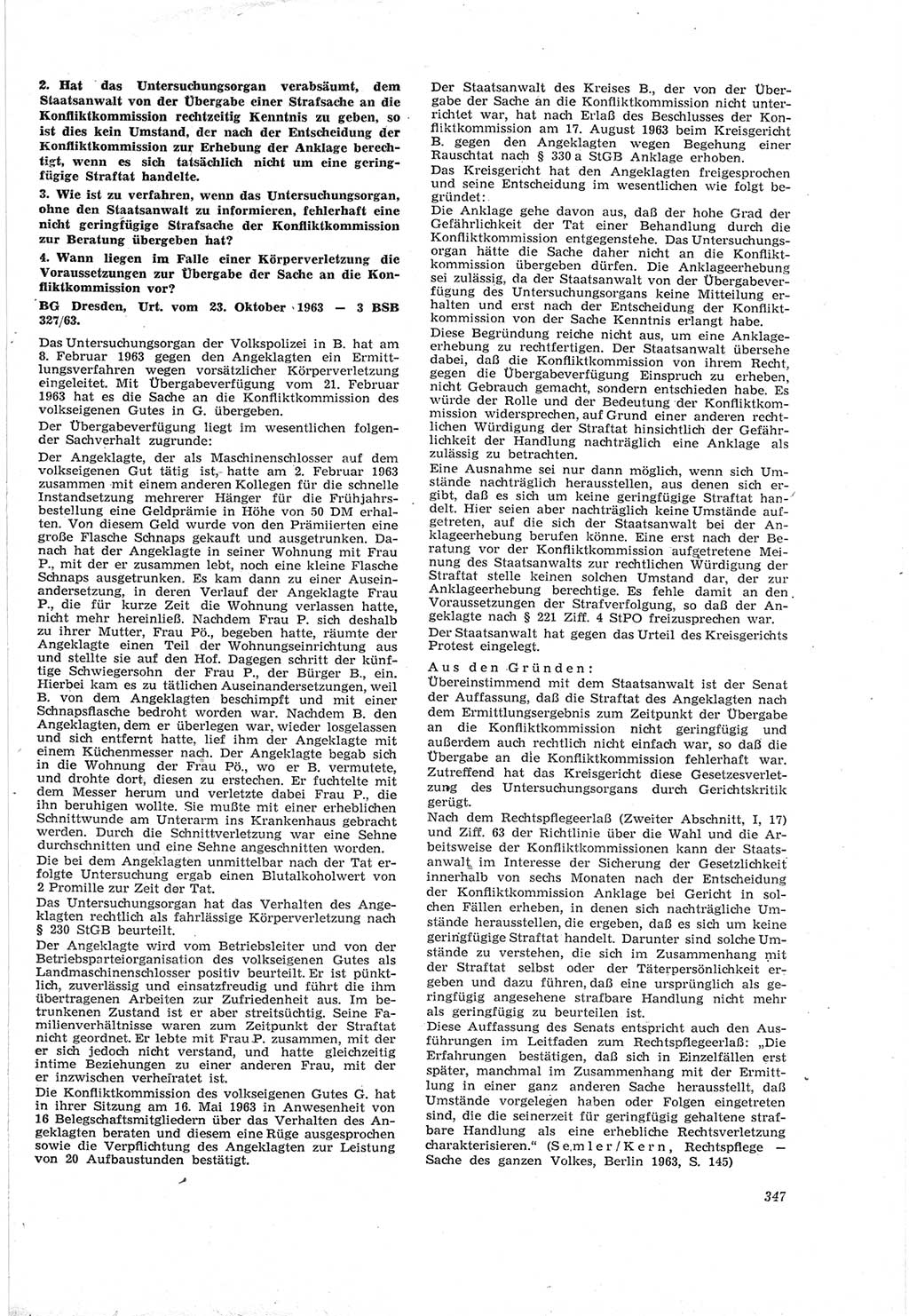 Neue Justiz (NJ), Zeitschrift für Recht und Rechtswissenschaft [Deutsche Demokratische Republik (DDR)], 18. Jahrgang 1964, Seite 347 (NJ DDR 1964, S. 347)