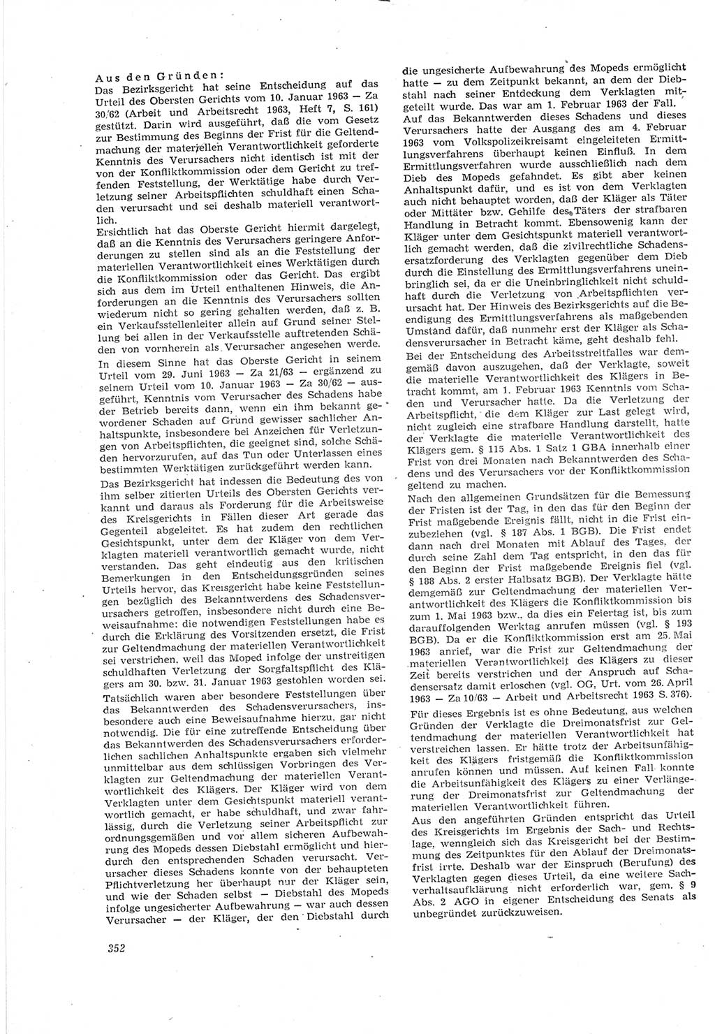 Neue Justiz (NJ), Zeitschrift für Recht und Rechtswissenschaft [Deutsche Demokratische Republik (DDR)], 18. Jahrgang 1964, Seite 352 (NJ DDR 1964, S. 352)