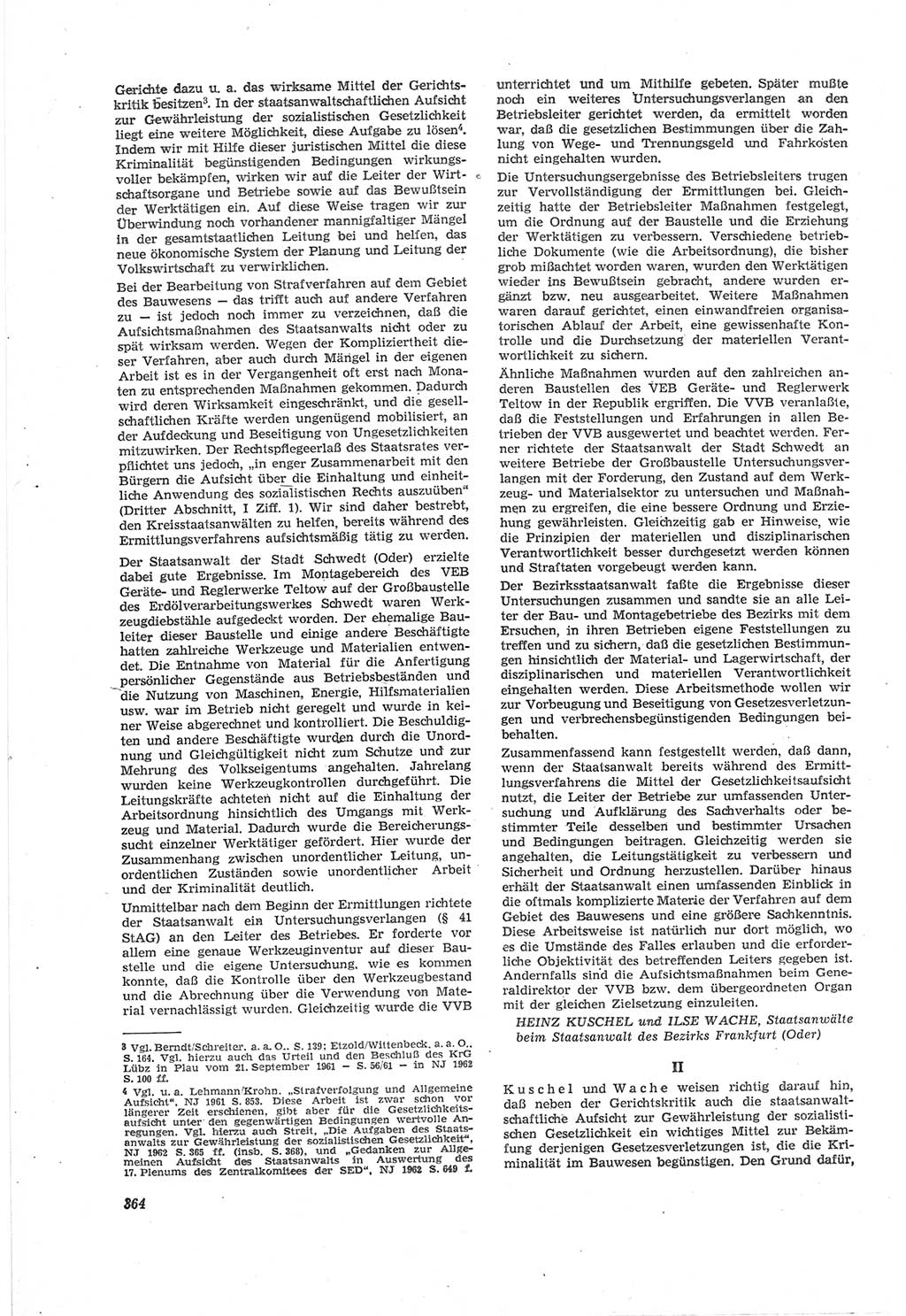 Neue Justiz (NJ), Zeitschrift für Recht und Rechtswissenschaft [Deutsche Demokratische Republik (DDR)], 18. Jahrgang 1964, Seite 364 (NJ DDR 1964, S. 364)