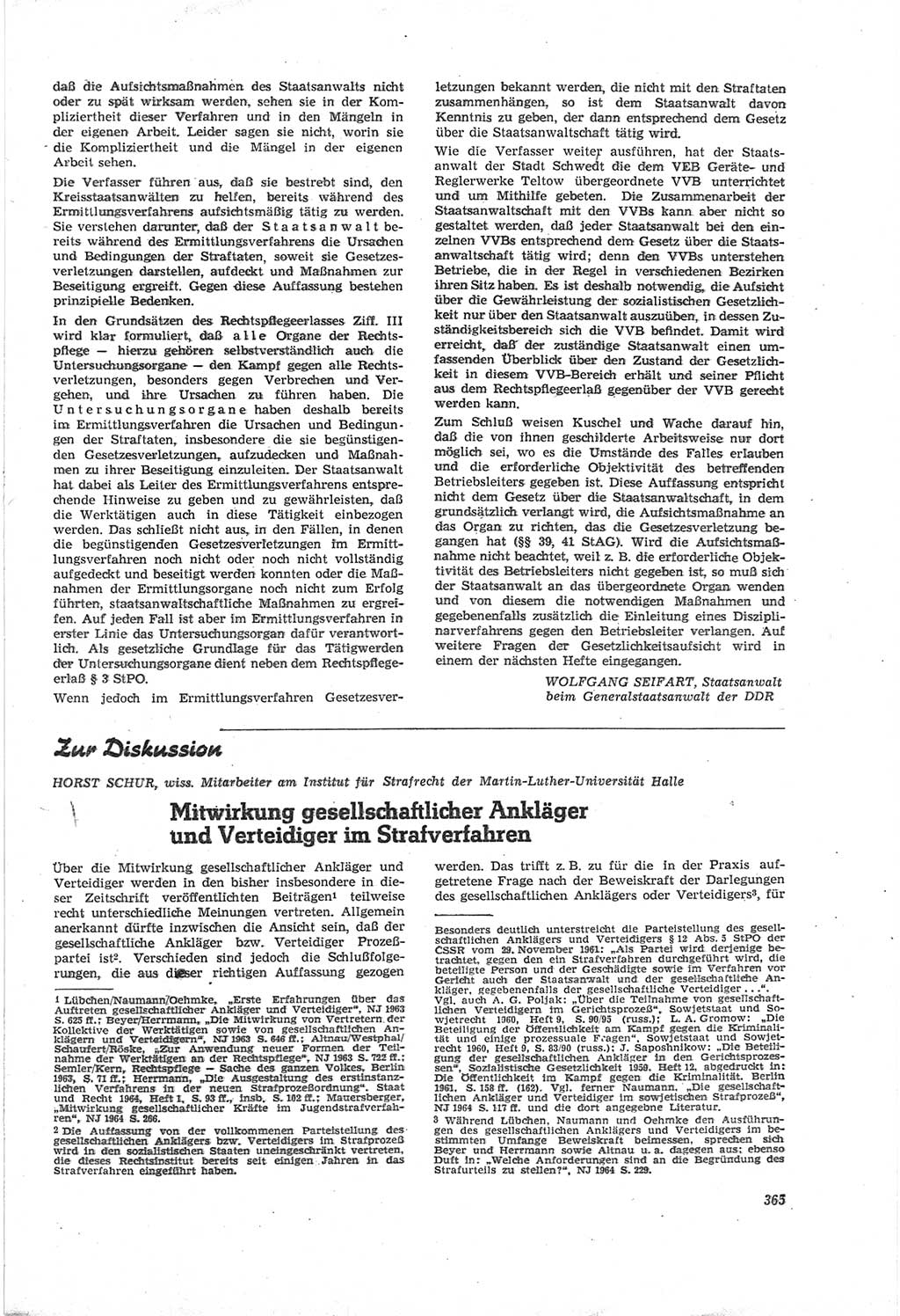 Neue Justiz (NJ), Zeitschrift für Recht und Rechtswissenschaft [Deutsche Demokratische Republik (DDR)], 18. Jahrgang 1964, Seite 365 (NJ DDR 1964, S. 365)