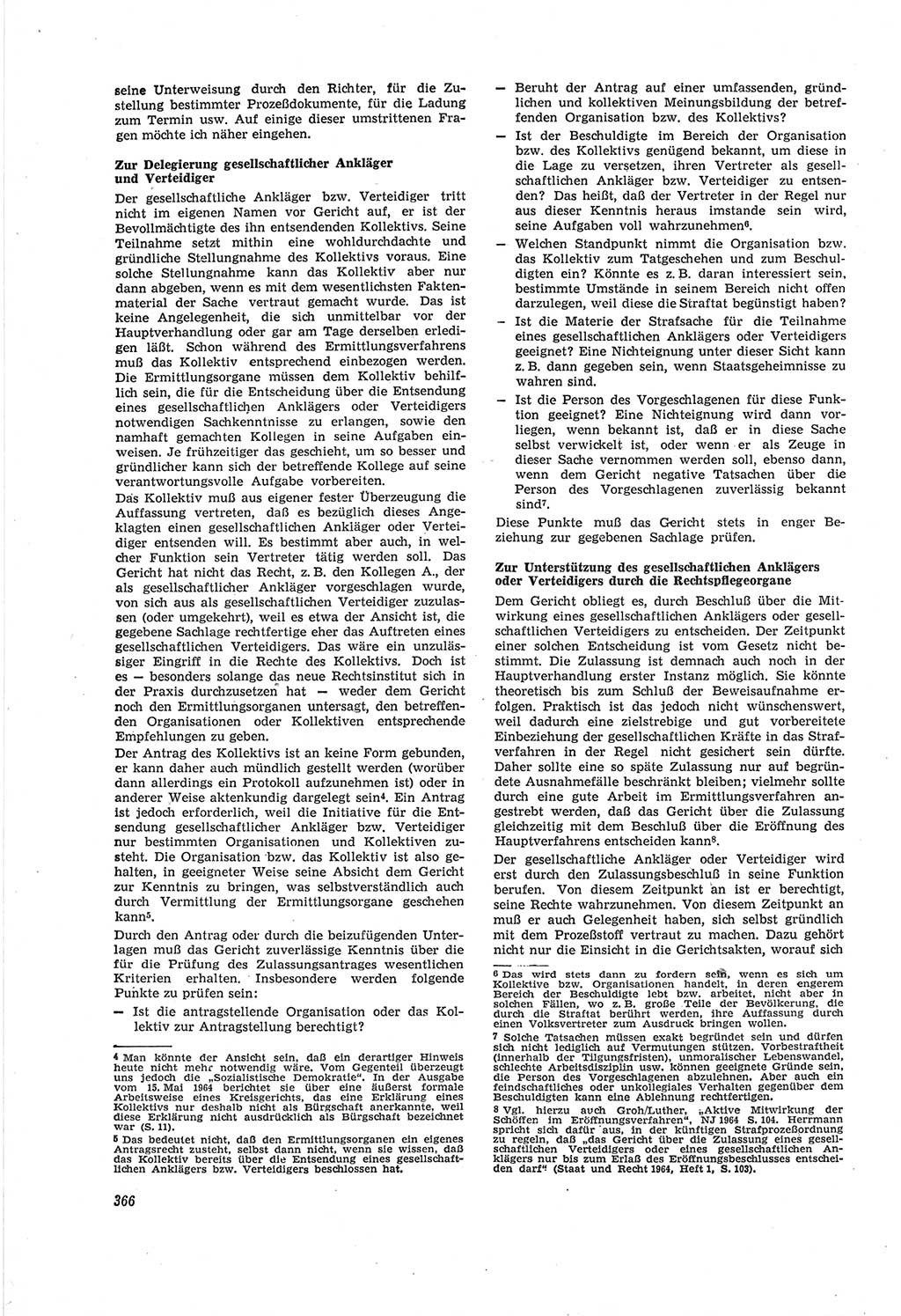 Neue Justiz (NJ), Zeitschrift für Recht und Rechtswissenschaft [Deutsche Demokratische Republik (DDR)], 18. Jahrgang 1964, Seite 366 (NJ DDR 1964, S. 366)