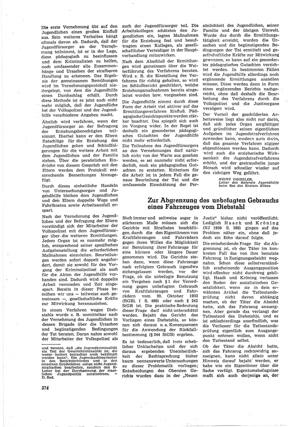 Neue Justiz (NJ), Zeitschrift für Recht und Rechtswissenschaft [Deutsche Demokratische Republik (DDR)], 18. Jahrgang 1964, Seite 374 (NJ DDR 1964, S. 374)