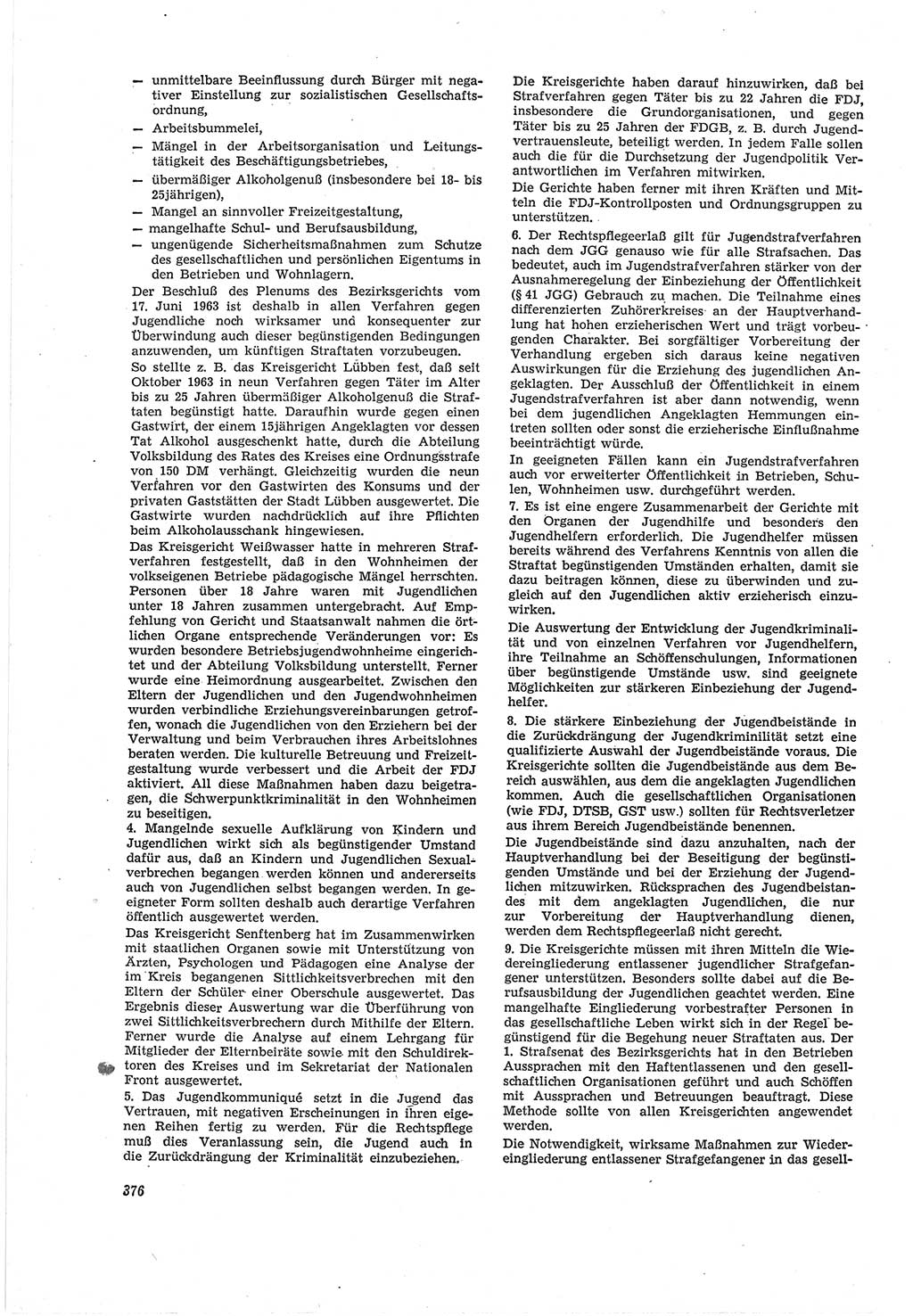 Neue Justiz (NJ), Zeitschrift für Recht und Rechtswissenschaft [Deutsche Demokratische Republik (DDR)], 18. Jahrgang 1964, Seite 376 (NJ DDR 1964, S. 376)
