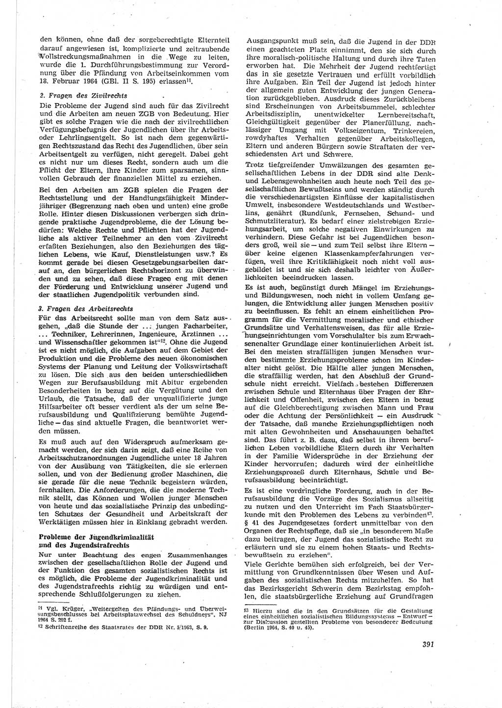 Neue Justiz (NJ), Zeitschrift für Recht und Rechtswissenschaft [Deutsche Demokratische Republik (DDR)], 18. Jahrgang 1964, Seite 391 (NJ DDR 1964, S. 391)