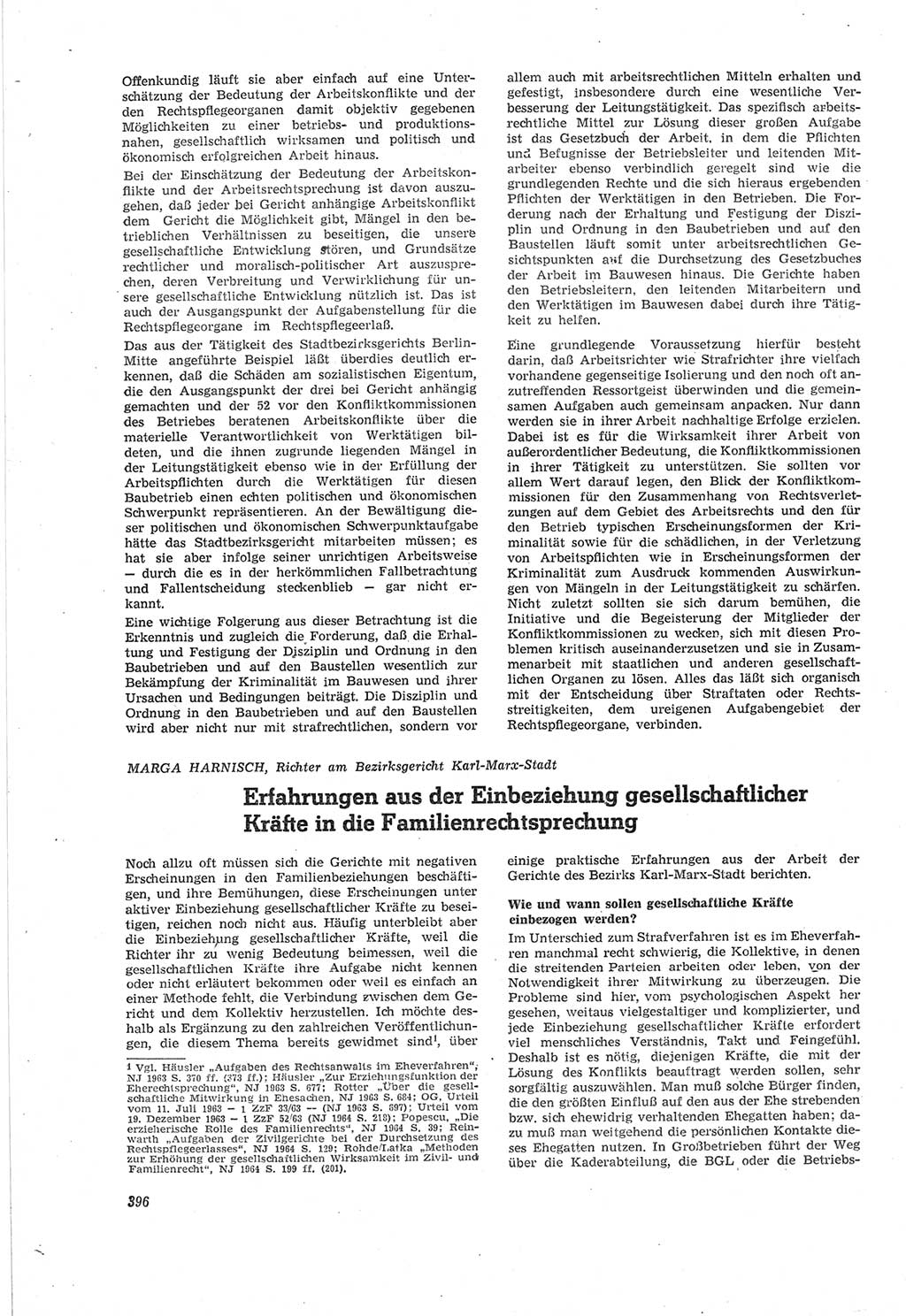 Neue Justiz (NJ), Zeitschrift für Recht und Rechtswissenschaft [Deutsche Demokratische Republik (DDR)], 18. Jahrgang 1964, Seite 396 (NJ DDR 1964, S. 396)