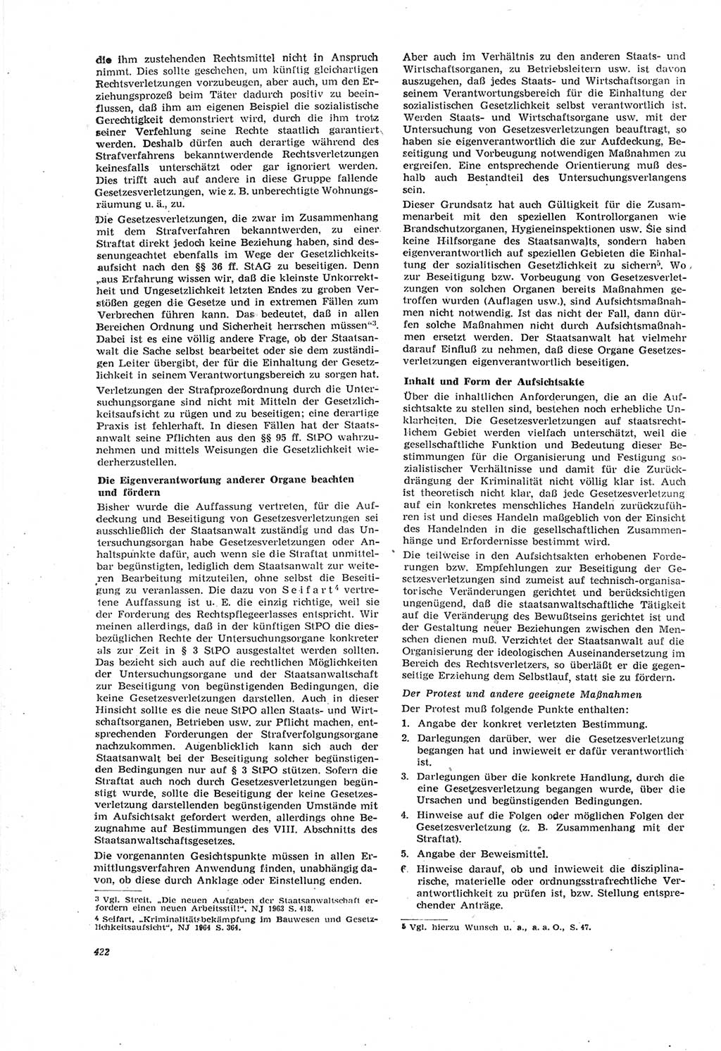 Neue Justiz (NJ), Zeitschrift für Recht und Rechtswissenschaft [Deutsche Demokratische Republik (DDR)], 18. Jahrgang 1964, Seite 422 (NJ DDR 1964, S. 422)
