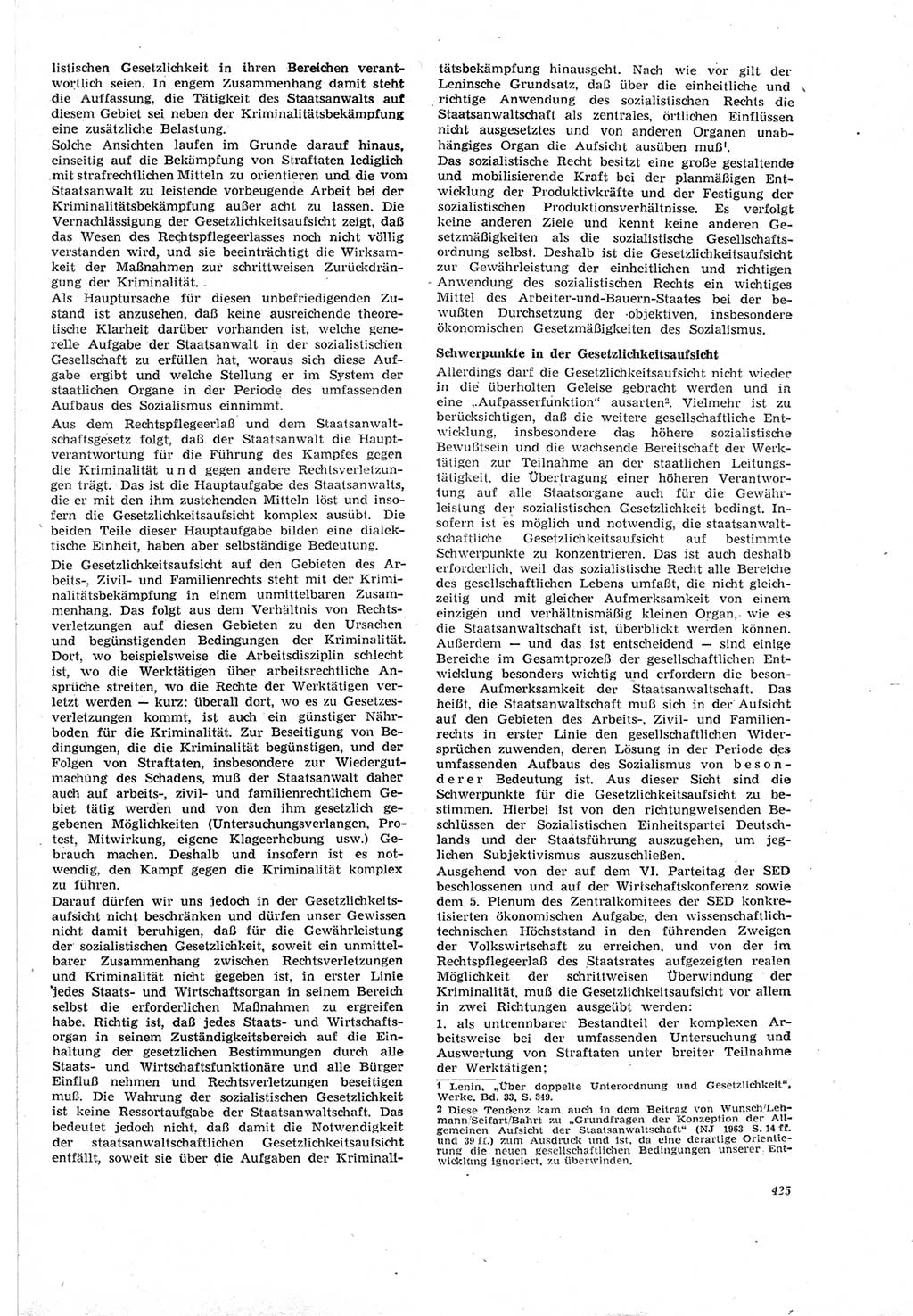 Neue Justiz (NJ), Zeitschrift für Recht und Rechtswissenschaft [Deutsche Demokratische Republik (DDR)], 18. Jahrgang 1964, Seite 425 (NJ DDR 1964, S. 425)