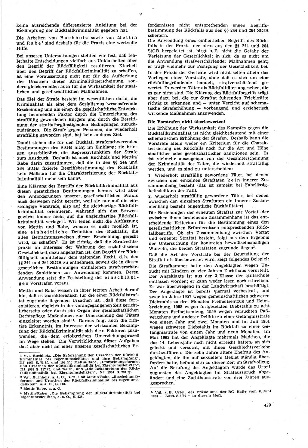 Neue Justiz (NJ), Zeitschrift für Recht und Rechtswissenschaft [Deutsche Demokratische Republik (DDR)], 18. Jahrgang 1964, Seite 429 (NJ DDR 1964, S. 429)