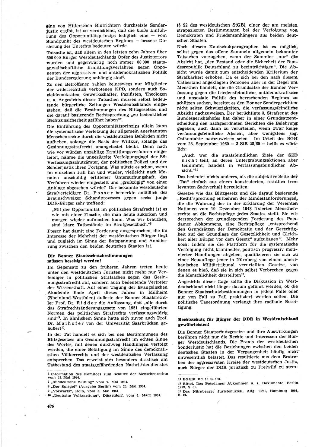 Neue Justiz (NJ), Zeitschrift für Recht und Rechtswissenschaft [Deutsche Demokratische Republik (DDR)], 18. Jahrgang 1964, Seite 436 (NJ DDR 1964, S. 436)