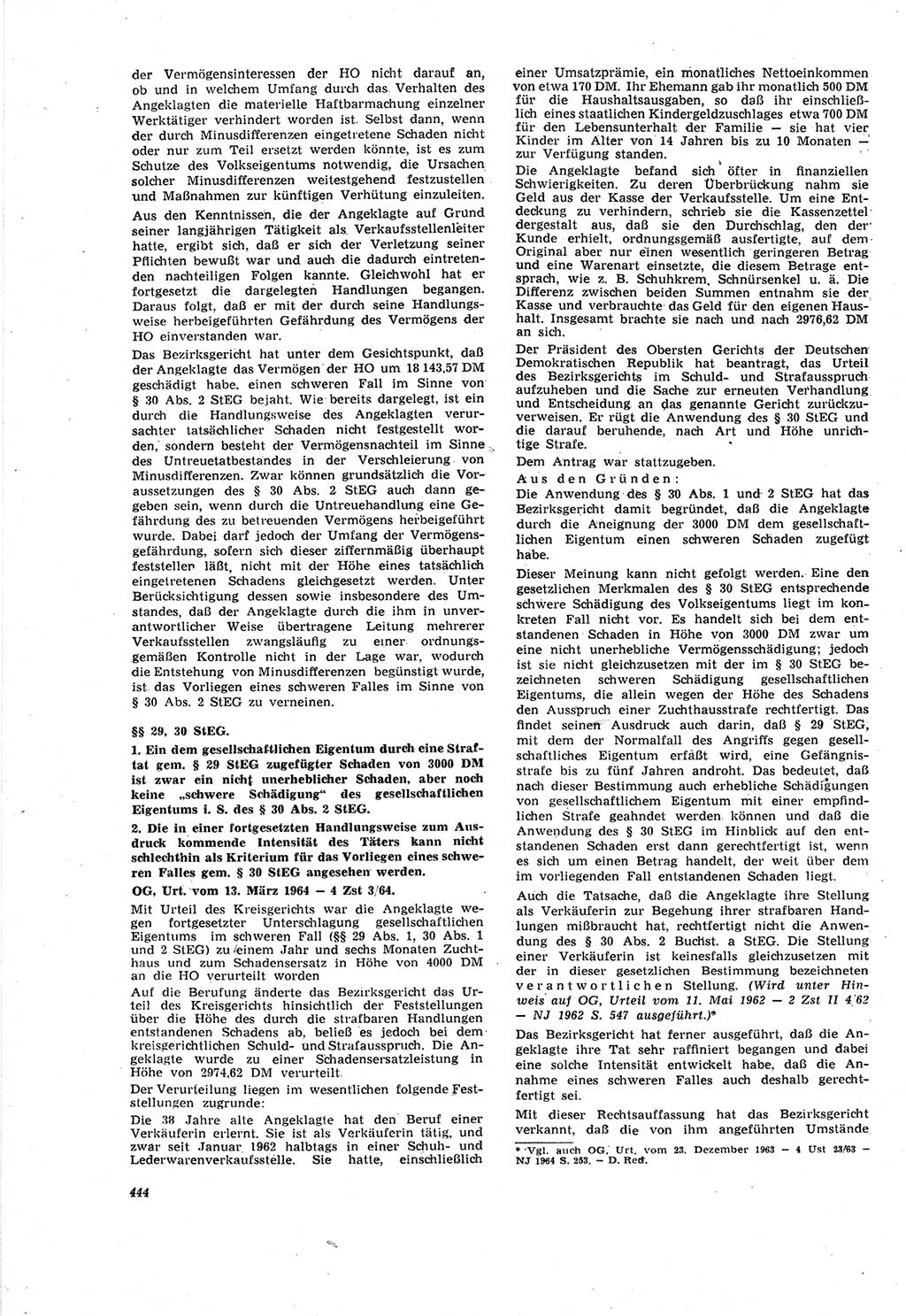 Neue Justiz (NJ), Zeitschrift für Recht und Rechtswissenschaft [Deutsche Demokratische Republik (DDR)], 18. Jahrgang 1964, Seite 444 (NJ DDR 1964, S. 444)