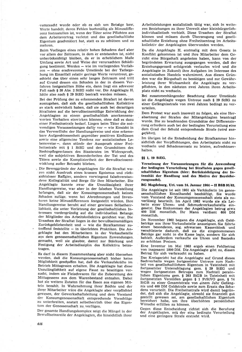 Neue Justiz (NJ), Zeitschrift für Recht und Rechtswissenschaft [Deutsche Demokratische Republik (DDR)], 18. Jahrgang 1964, Seite 446 (NJ DDR 1964, S. 446)