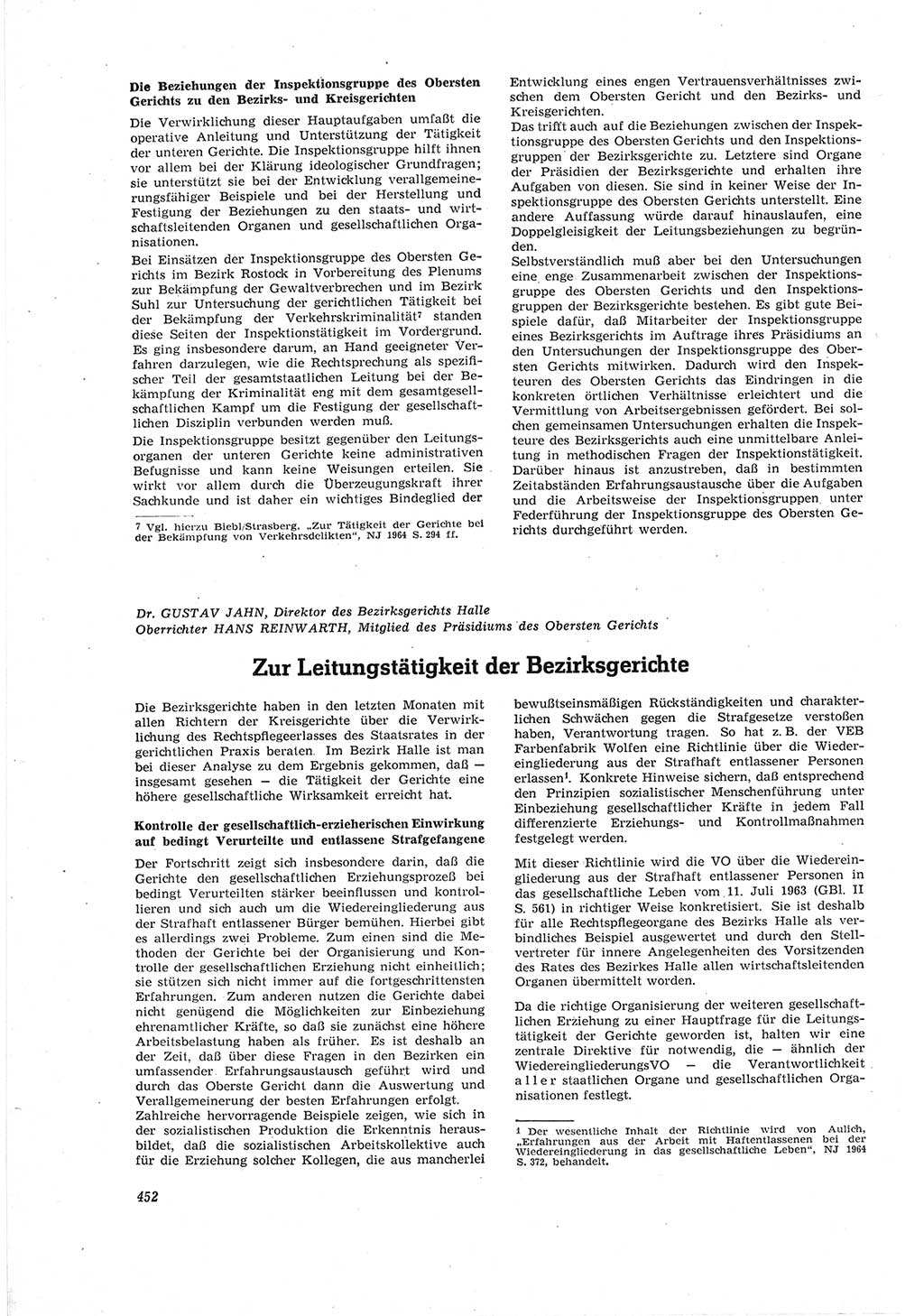 Neue Justiz (NJ), Zeitschrift für Recht und Rechtswissenschaft [Deutsche Demokratische Republik (DDR)], 18. Jahrgang 1964, Seite 452 (NJ DDR 1964, S. 452)