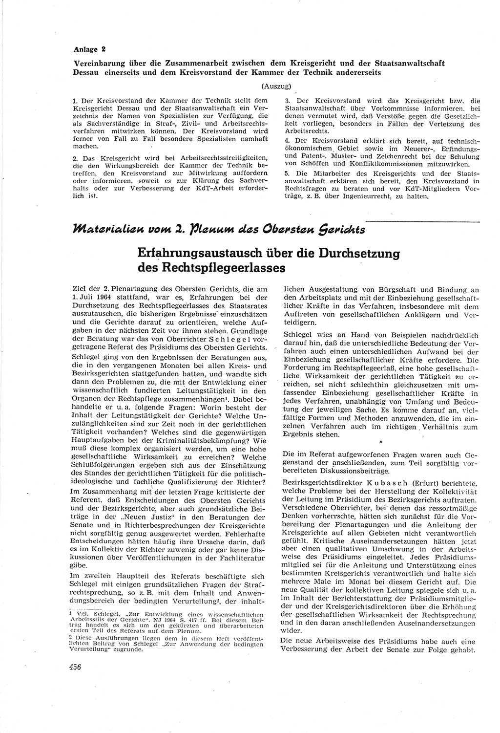 Neue Justiz (NJ), Zeitschrift für Recht und Rechtswissenschaft [Deutsche Demokratische Republik (DDR)], 18. Jahrgang 1964, Seite 456 (NJ DDR 1964, S. 456)