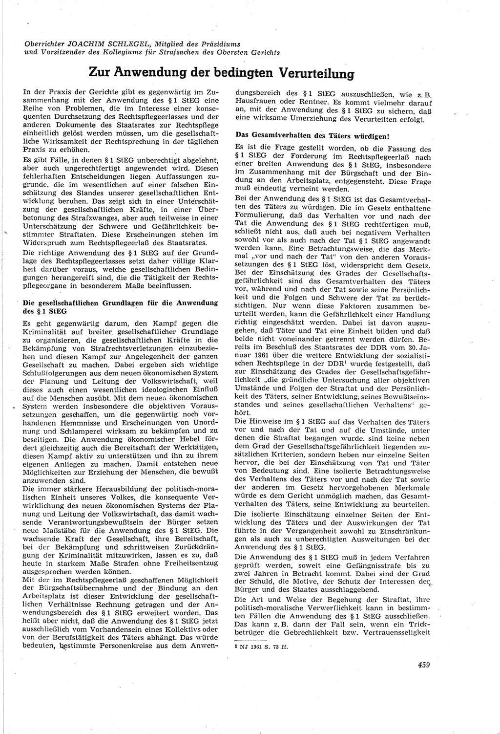 Neue Justiz (NJ), Zeitschrift für Recht und Rechtswissenschaft [Deutsche Demokratische Republik (DDR)], 18. Jahrgang 1964, Seite 459 (NJ DDR 1964, S. 459)