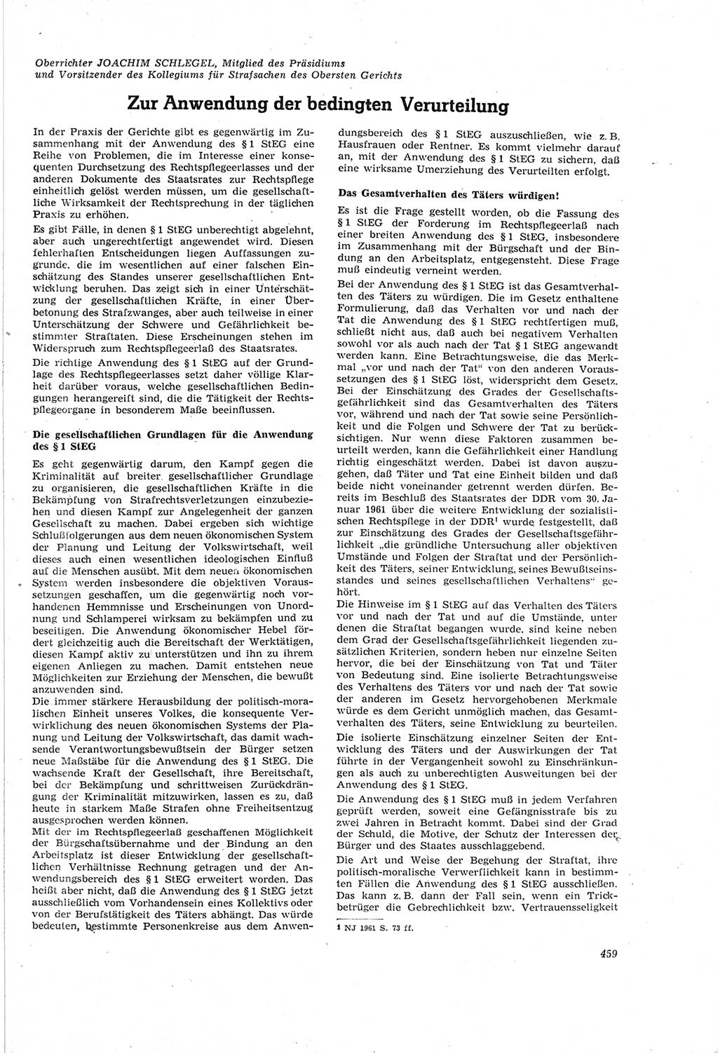 Neue Justiz (NJ), Zeitschrift für Recht und Rechtswissenschaft [Deutsche Demokratische Republik (DDR)], 18. Jahrgang 1964, Seite 459 (NJ DDR 1964, S. 459)