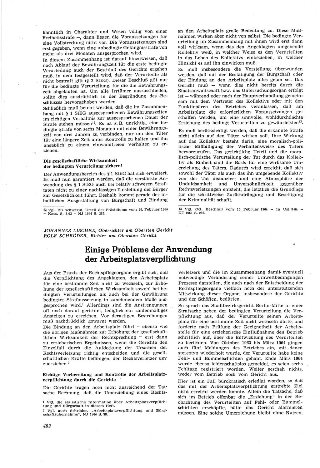 Neue Justiz (NJ), Zeitschrift für Recht und Rechtswissenschaft [Deutsche Demokratische Republik (DDR)], 18. Jahrgang 1964, Seite 462 (NJ DDR 1964, S. 462)