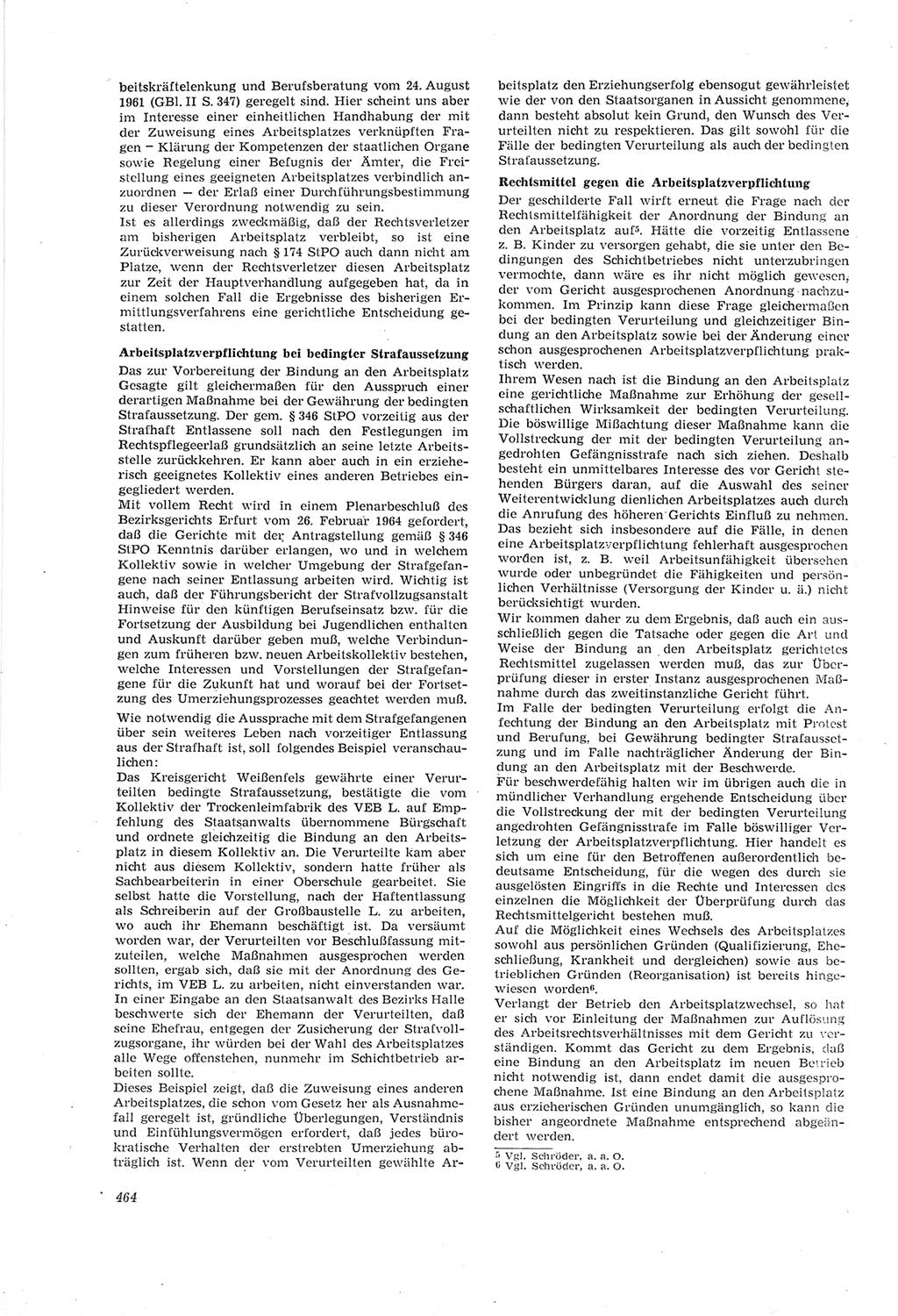 Neue Justiz (NJ), Zeitschrift für Recht und Rechtswissenschaft [Deutsche Demokratische Republik (DDR)], 18. Jahrgang 1964, Seite 464 (NJ DDR 1964, S. 464)