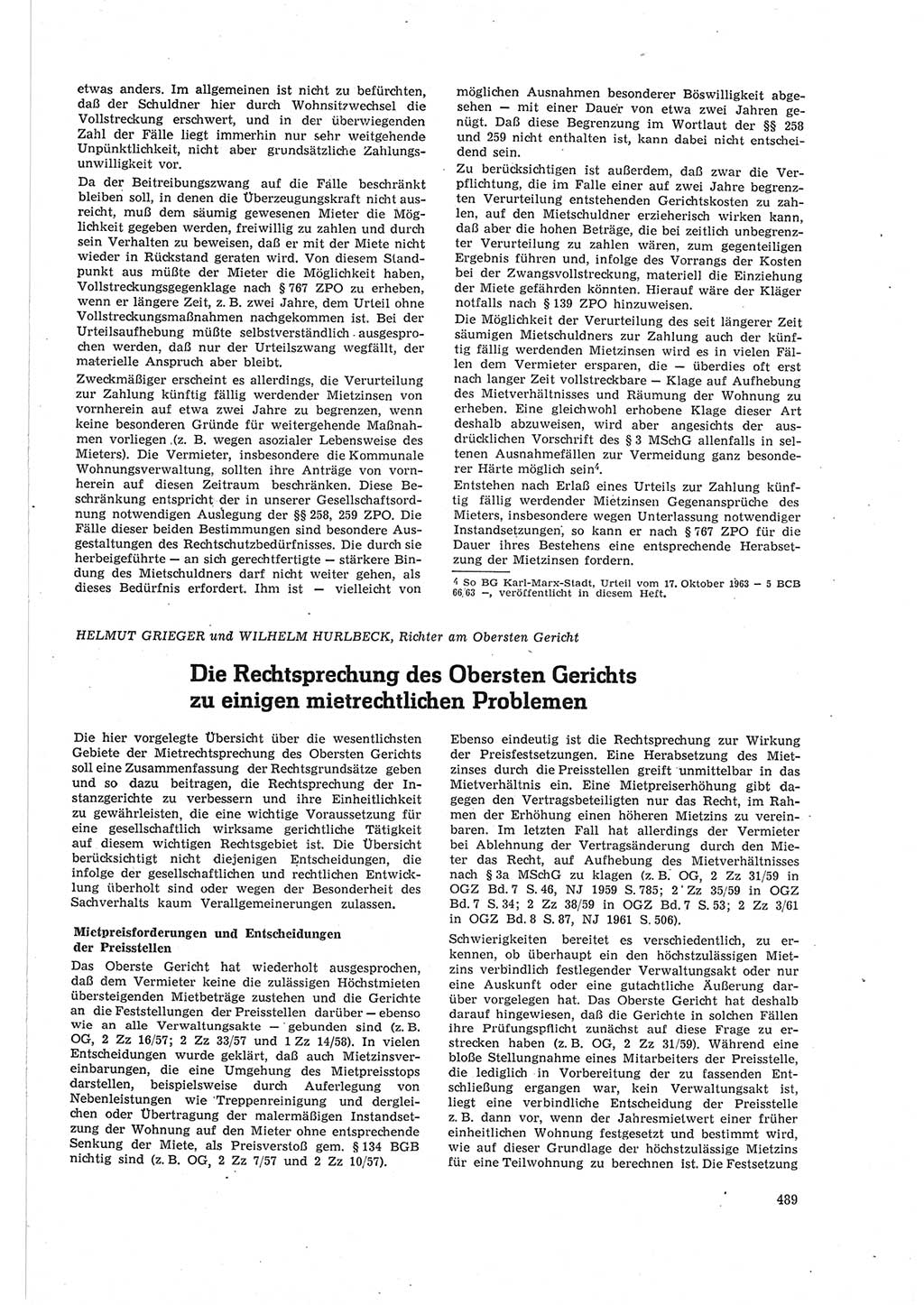 Neue Justiz (NJ), Zeitschrift für Recht und Rechtswissenschaft [Deutsche Demokratische Republik (DDR)], 18. Jahrgang 1964, Seite 489 (NJ DDR 1964, S. 489)