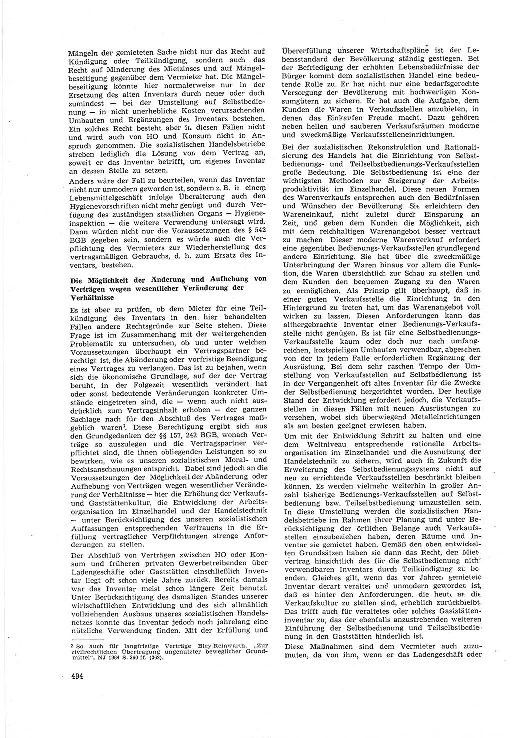 Neue Justiz (NJ), Zeitschrift für Recht und Rechtswissenschaft [Deutsche Demokratische Republik (DDR)], 18. Jahrgang 1964, Seite 494 (NJ DDR 1964, S. 494)