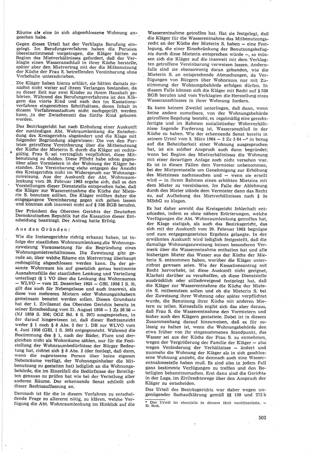 Neue Justiz (NJ), Zeitschrift für Recht und Rechtswissenschaft [Deutsche Demokratische Republik (DDR)], 18. Jahrgang 1964, Seite 503 (NJ DDR 1964, S. 503)