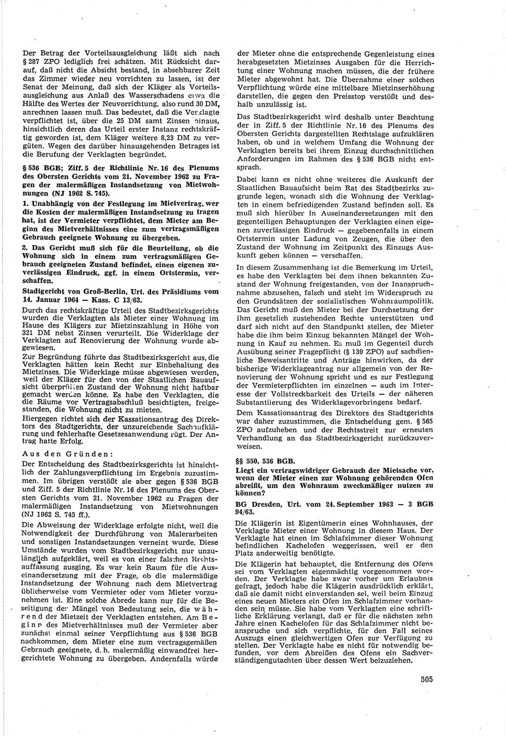 Neue Justiz (NJ), Zeitschrift für Recht und Rechtswissenschaft [Deutsche Demokratische Republik (DDR)], 18. Jahrgang 1964, Seite 505 (NJ DDR 1964, S. 505)