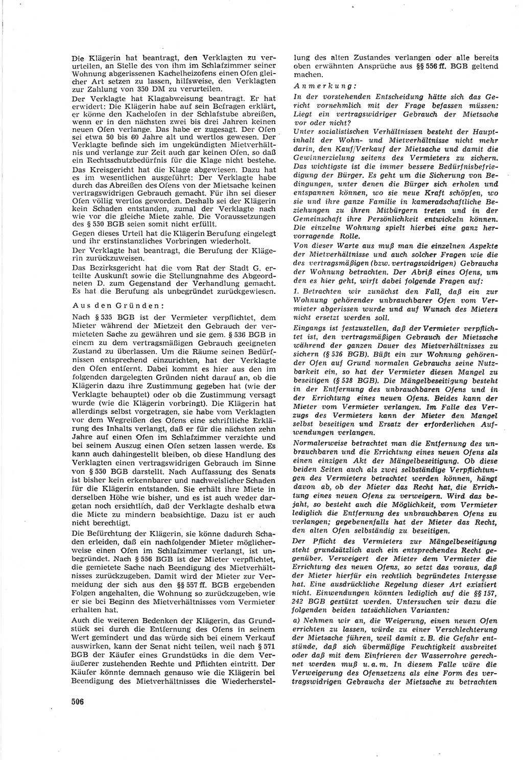 Neue Justiz (NJ), Zeitschrift für Recht und Rechtswissenschaft [Deutsche Demokratische Republik (DDR)], 18. Jahrgang 1964, Seite 506 (NJ DDR 1964, S. 506)