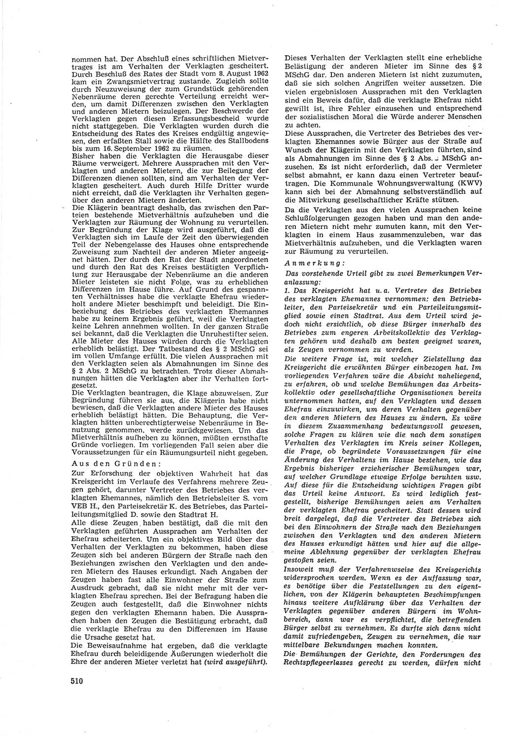 Neue Justiz (NJ), Zeitschrift für Recht und Rechtswissenschaft [Deutsche Demokratische Republik (DDR)], 18. Jahrgang 1964, Seite 510 (NJ DDR 1964, S. 510)