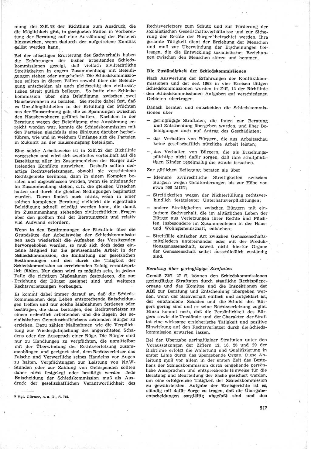 Neue Justiz (NJ), Zeitschrift für Recht und Rechtswissenschaft [Deutsche Demokratische Republik (DDR)], 18. Jahrgang 1964, Seite 517 (NJ DDR 1964, S. 517)