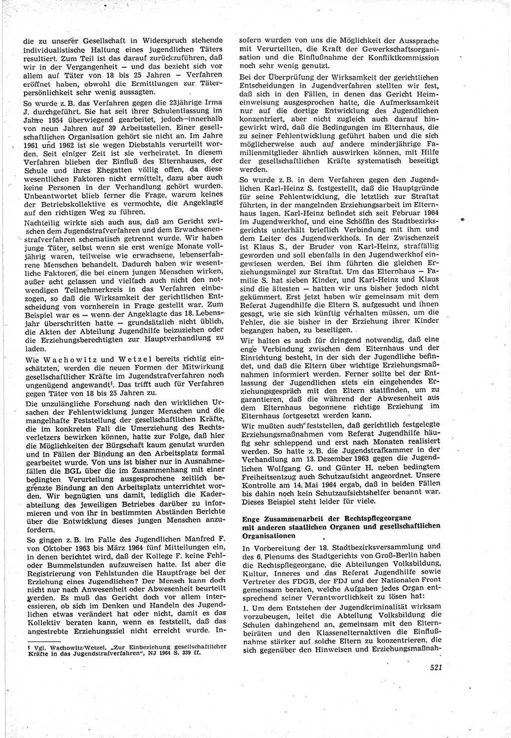 Neue Justiz (NJ), Zeitschrift für Recht und Rechtswissenschaft [Deutsche Demokratische Republik (DDR)], 18. Jahrgang 1964, Seite 521 (NJ DDR 1964, S. 521)