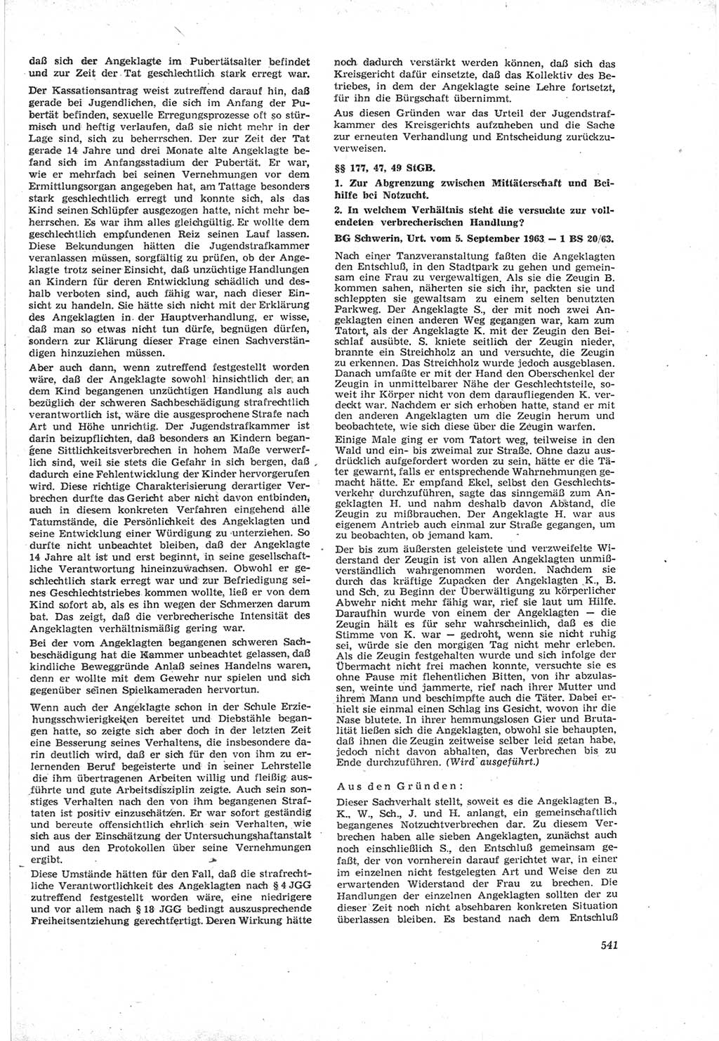 Neue Justiz (NJ), Zeitschrift für Recht und Rechtswissenschaft [Deutsche Demokratische Republik (DDR)], 18. Jahrgang 1964, Seite 541 (NJ DDR 1964, S. 541)