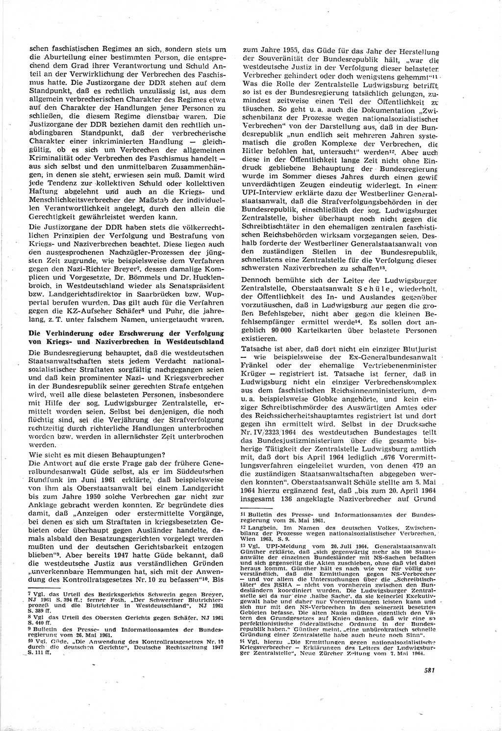 Neue Justiz (NJ), Zeitschrift für Recht und Rechtswissenschaft [Deutsche Demokratische Republik (DDR)], 18. Jahrgang 1964, Seite 581 (NJ DDR 1964, S. 581)