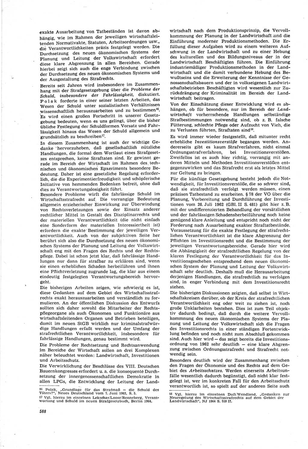 Neue Justiz (NJ), Zeitschrift für Recht und Rechtswissenschaft [Deutsche Demokratische Republik (DDR)], 18. Jahrgang 1964, Seite 588 (NJ DDR 1964, S. 588)