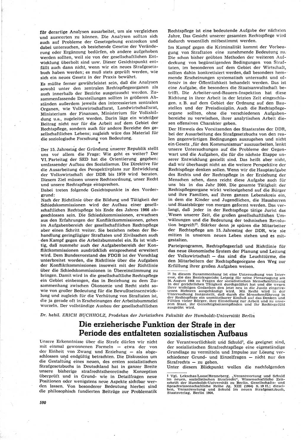 Neue Justiz (NJ), Zeitschrift für Recht und Rechtswissenschaft [Deutsche Demokratische Republik (DDR)], 18. Jahrgang 1964, Seite 590 (NJ DDR 1964, S. 590)