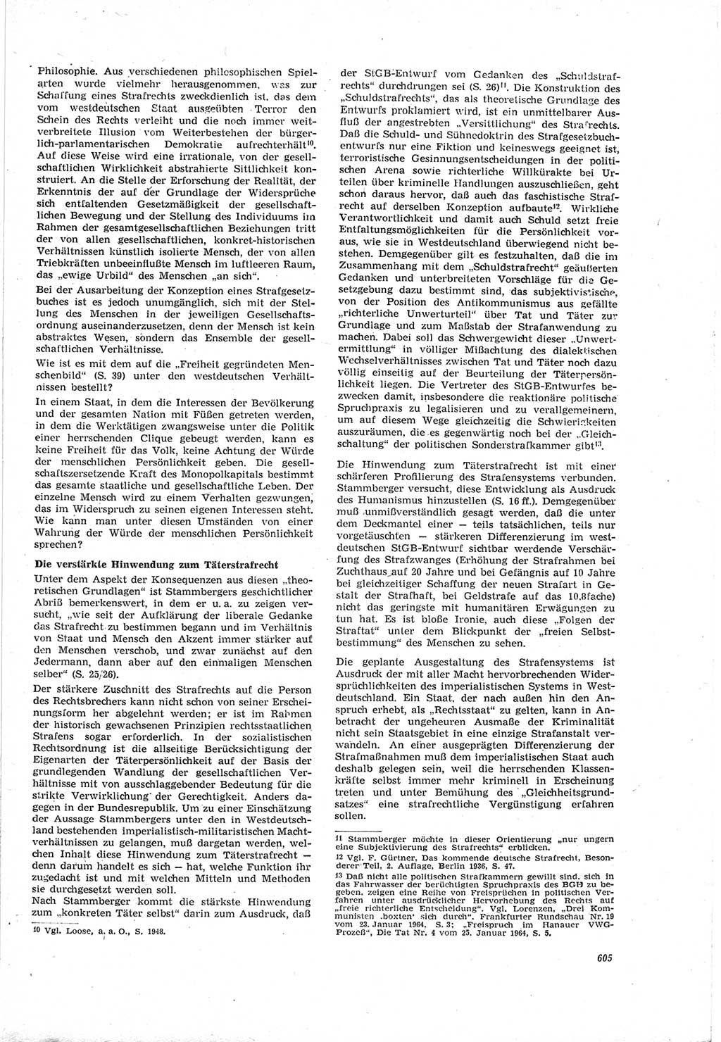 Neue Justiz (NJ), Zeitschrift für Recht und Rechtswissenschaft [Deutsche Demokratische Republik (DDR)], 18. Jahrgang 1964, Seite 605 (NJ DDR 1964, S. 605)