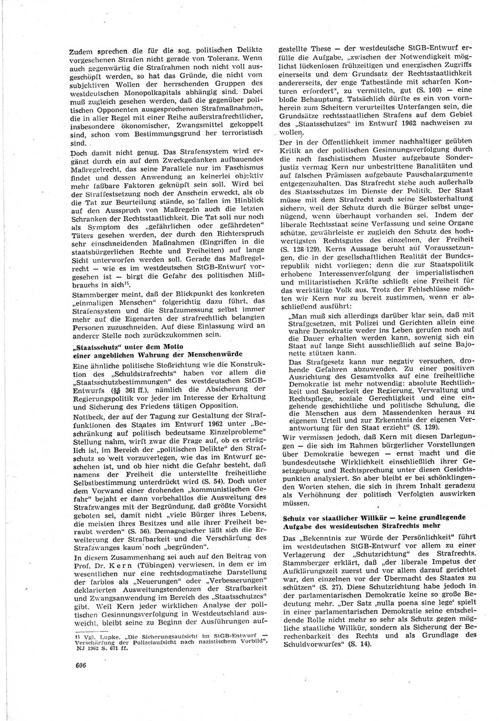Neue Justiz (NJ), Zeitschrift für Recht und Rechtswissenschaft [Deutsche Demokratische Republik (DDR)], 18. Jahrgang 1964, Seite 606 (NJ DDR 1964, S. 606)