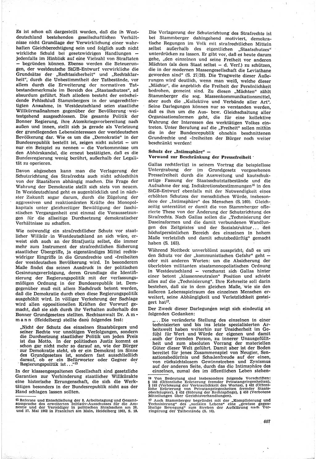 Neue Justiz (NJ), Zeitschrift für Recht und Rechtswissenschaft [Deutsche Demokratische Republik (DDR)], 18. Jahrgang 1964, Seite 607 (NJ DDR 1964, S. 607)