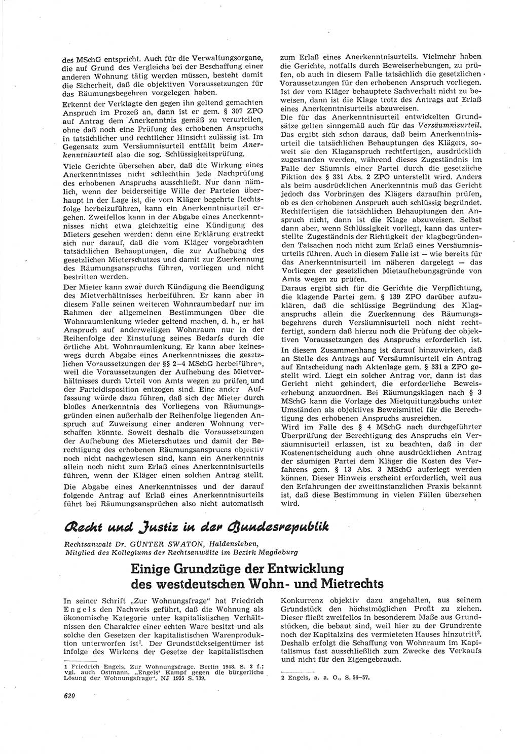 Neue Justiz (NJ), Zeitschrift für Recht und Rechtswissenschaft [Deutsche Demokratische Republik (DDR)], 18. Jahrgang 1964, Seite 620 (NJ DDR 1964, S. 620)