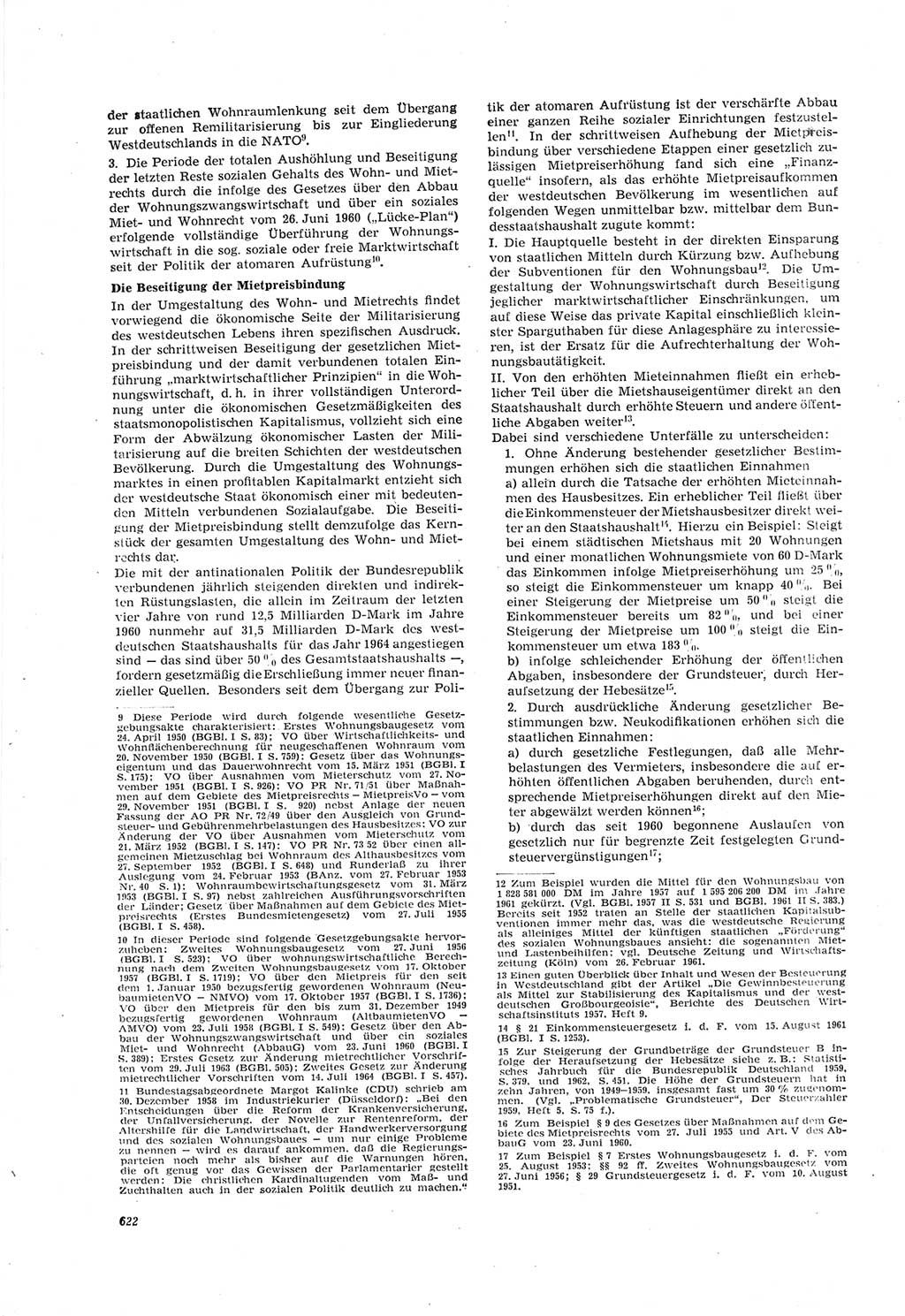 Neue Justiz (NJ), Zeitschrift für Recht und Rechtswissenschaft [Deutsche Demokratische Republik (DDR)], 18. Jahrgang 1964, Seite 622 (NJ DDR 1964, S. 622)