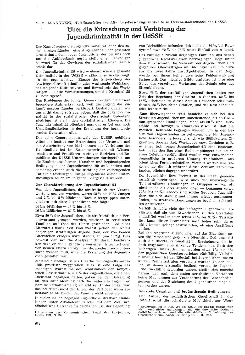 Neue Justiz (NJ), Zeitschrift für Recht und Rechtswissenschaft [Deutsche Demokratische Republik (DDR)], 18. Jahrgang 1964, Seite 654 (NJ DDR 1964, S. 654)